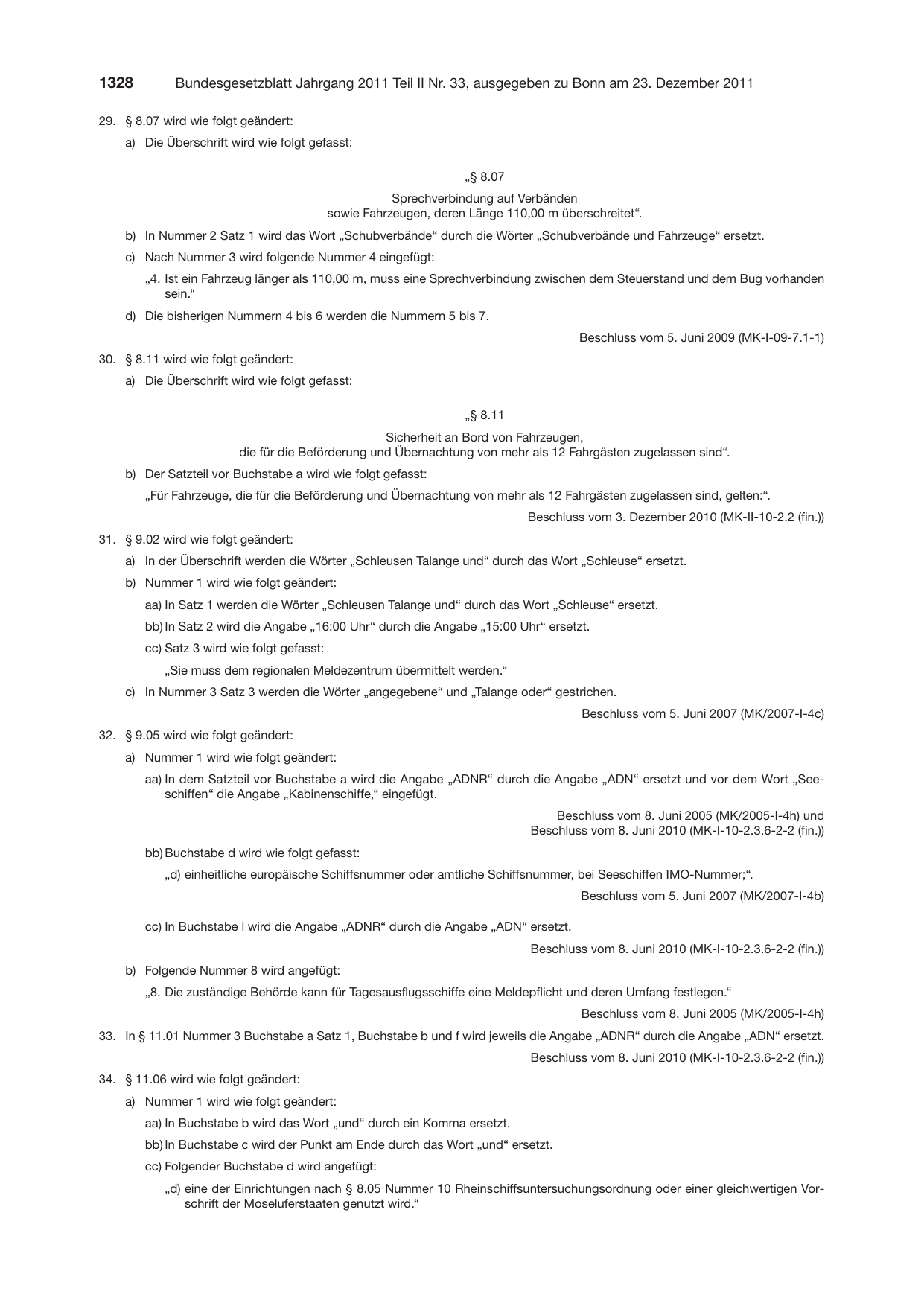 BGBl. 2011, Seite 1328 — Originalseite als Abbildung