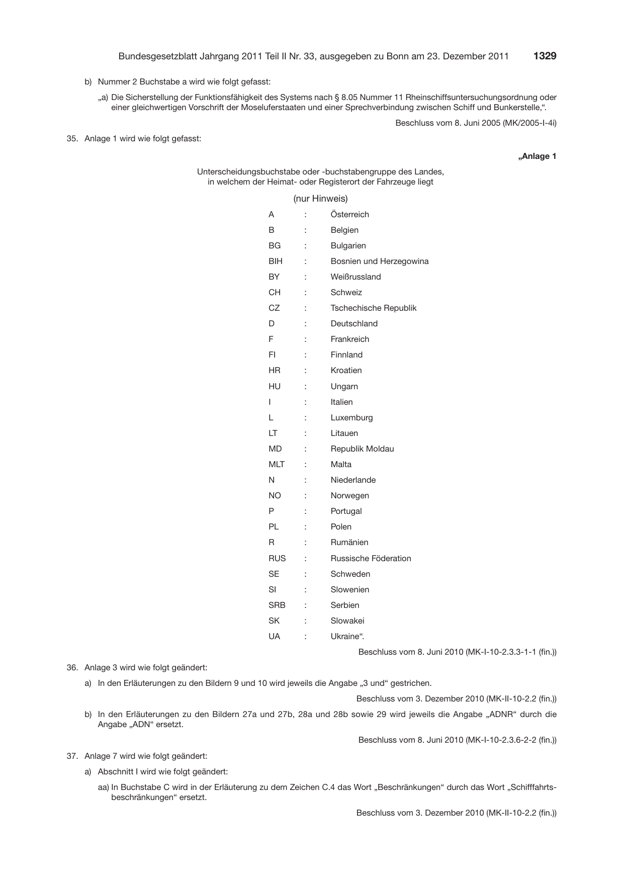 BGBl. 2011, Seite 1329 — Originalseite als Abbildung