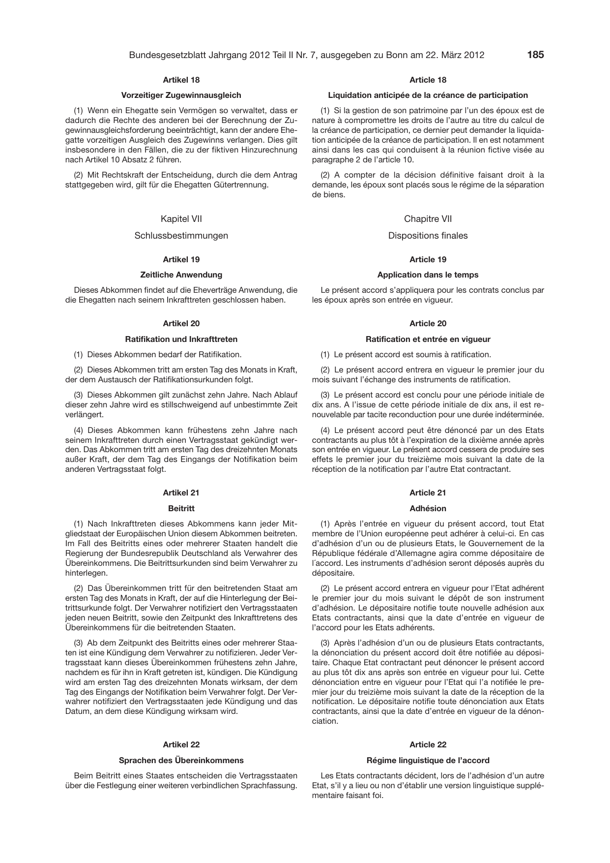 BGBl. 2012, Seite 185 — Originalseite als Abbildung