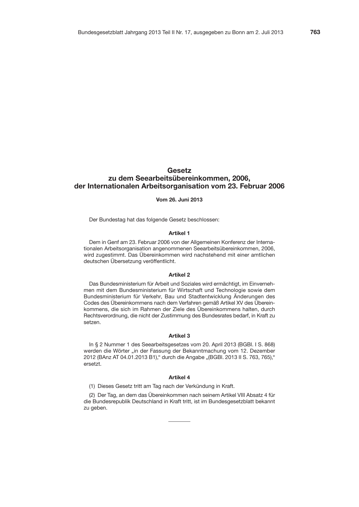 BGBl. 2013, Seite 763 — Originalseite als Abbildung