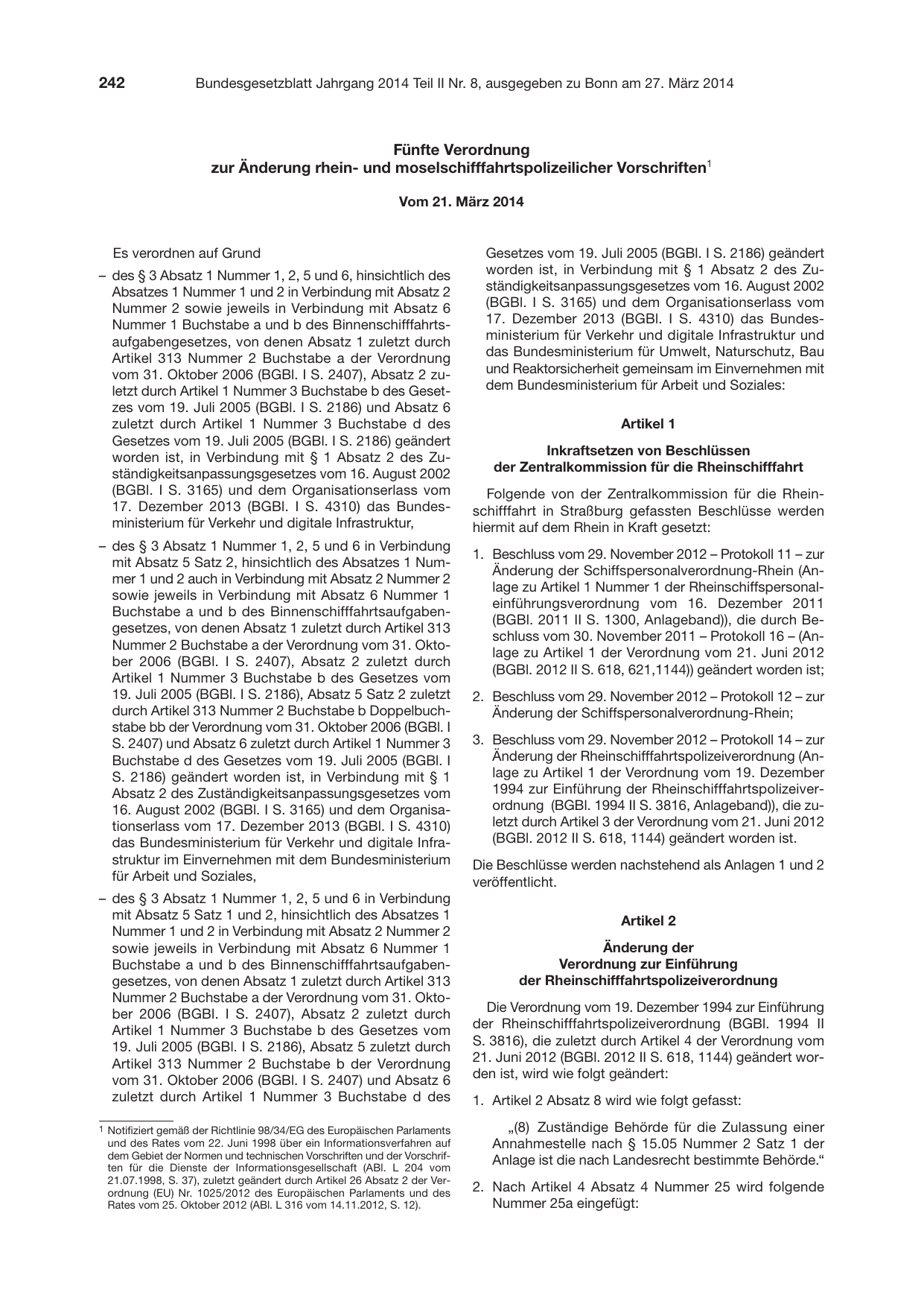 BGBl. 2014, Seite 242 — Originalseite als Abbildung