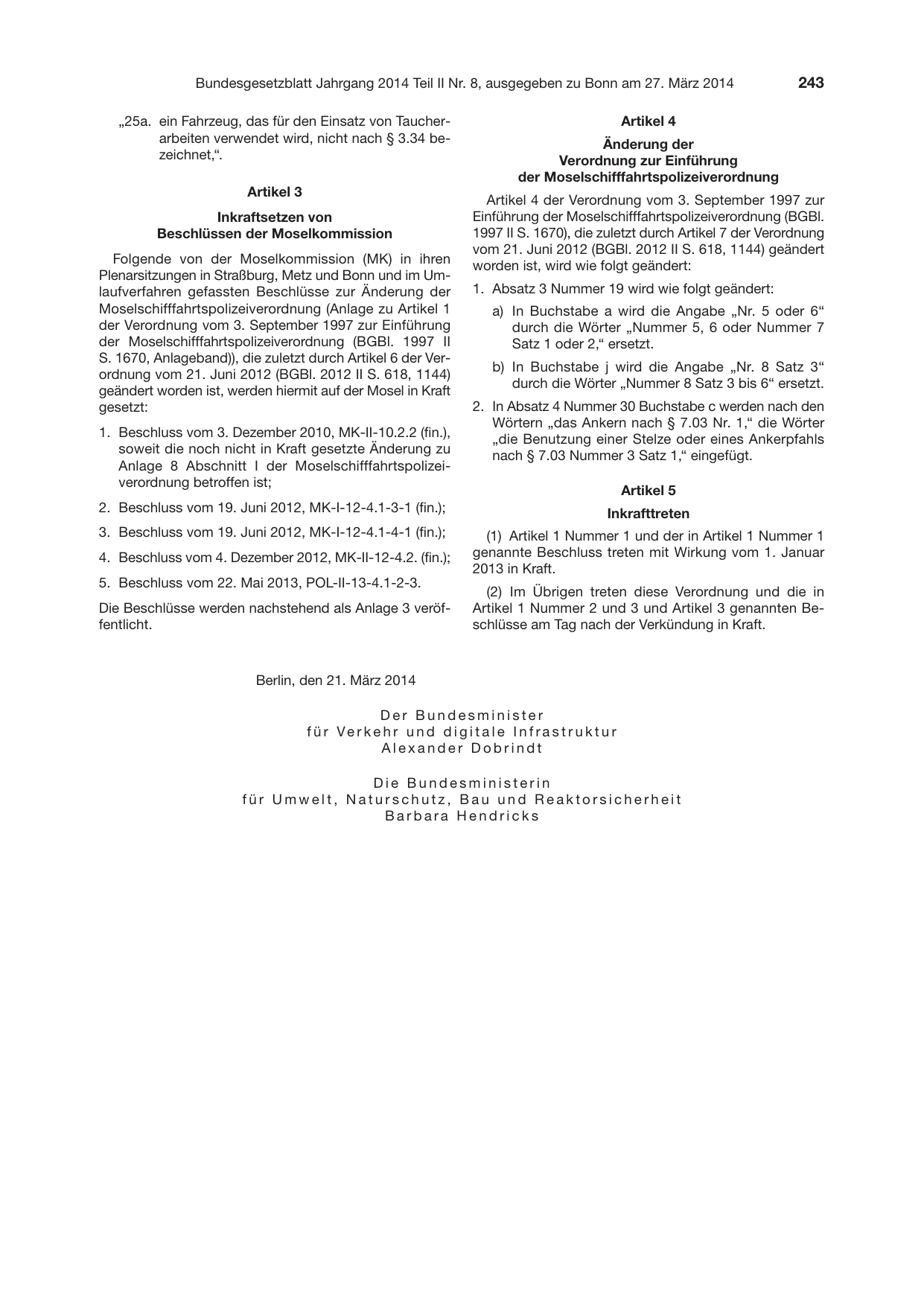 BGBl. 2014, Seite 243 — Originalseite als Abbildung