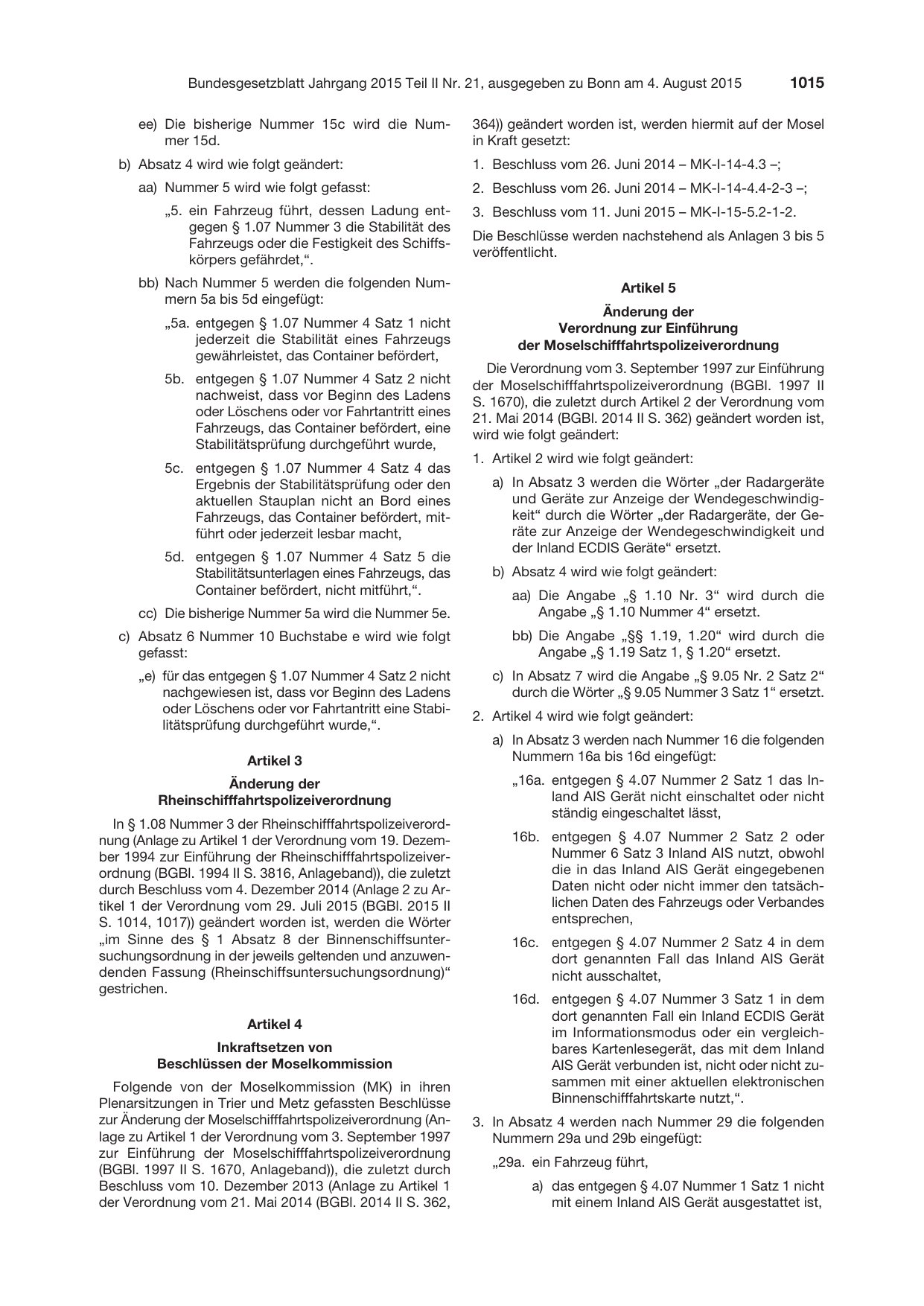 BGBl. 2015, Seite 1015 — Originalseite als Abbildung
