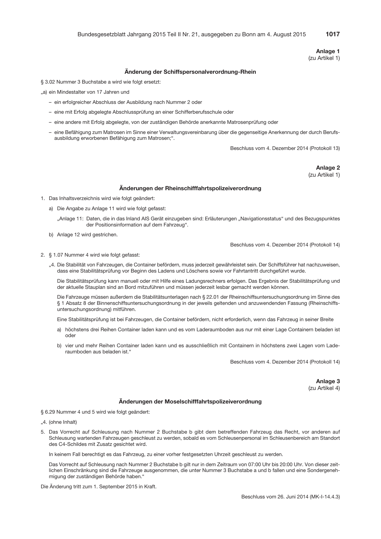 BGBl. 2015, Seite 1017 — Originalseite als Abbildung