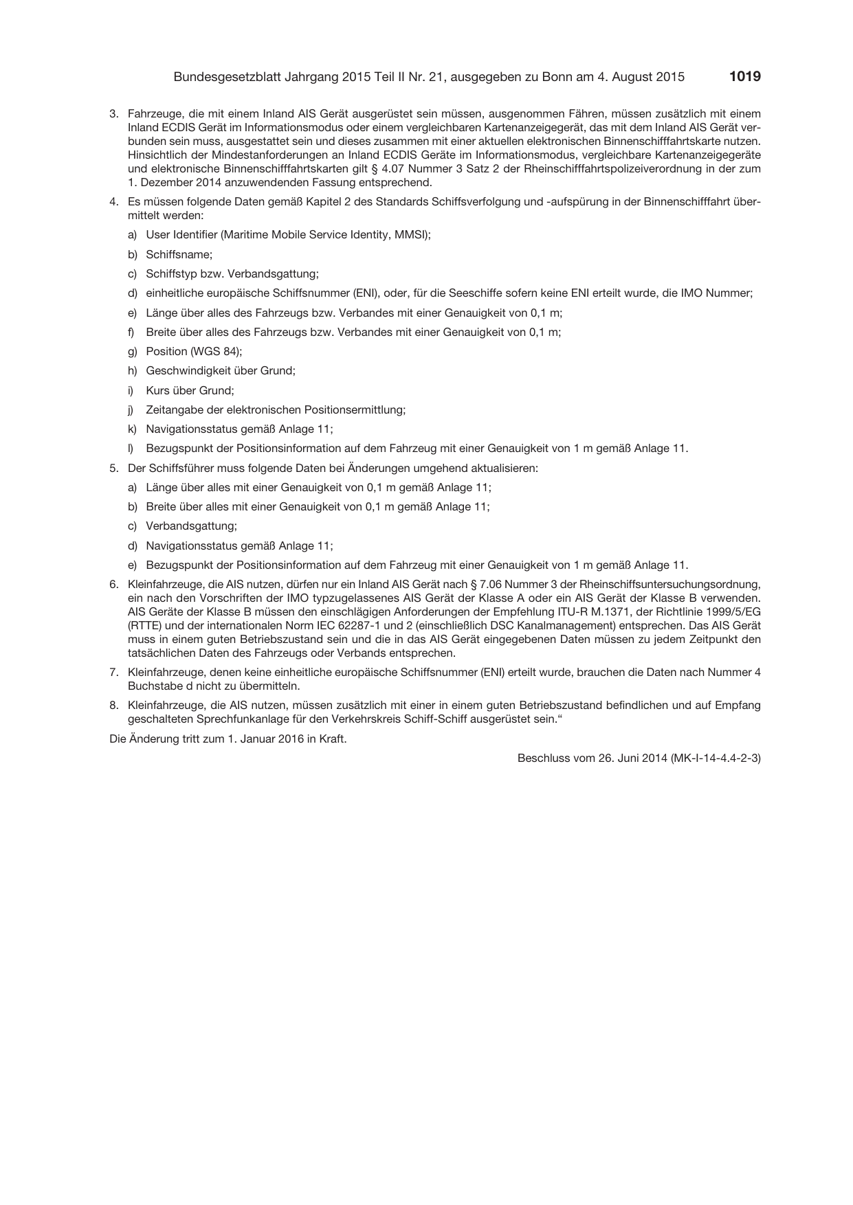 BGBl. 2015, Seite 1019 — Originalseite als Abbildung