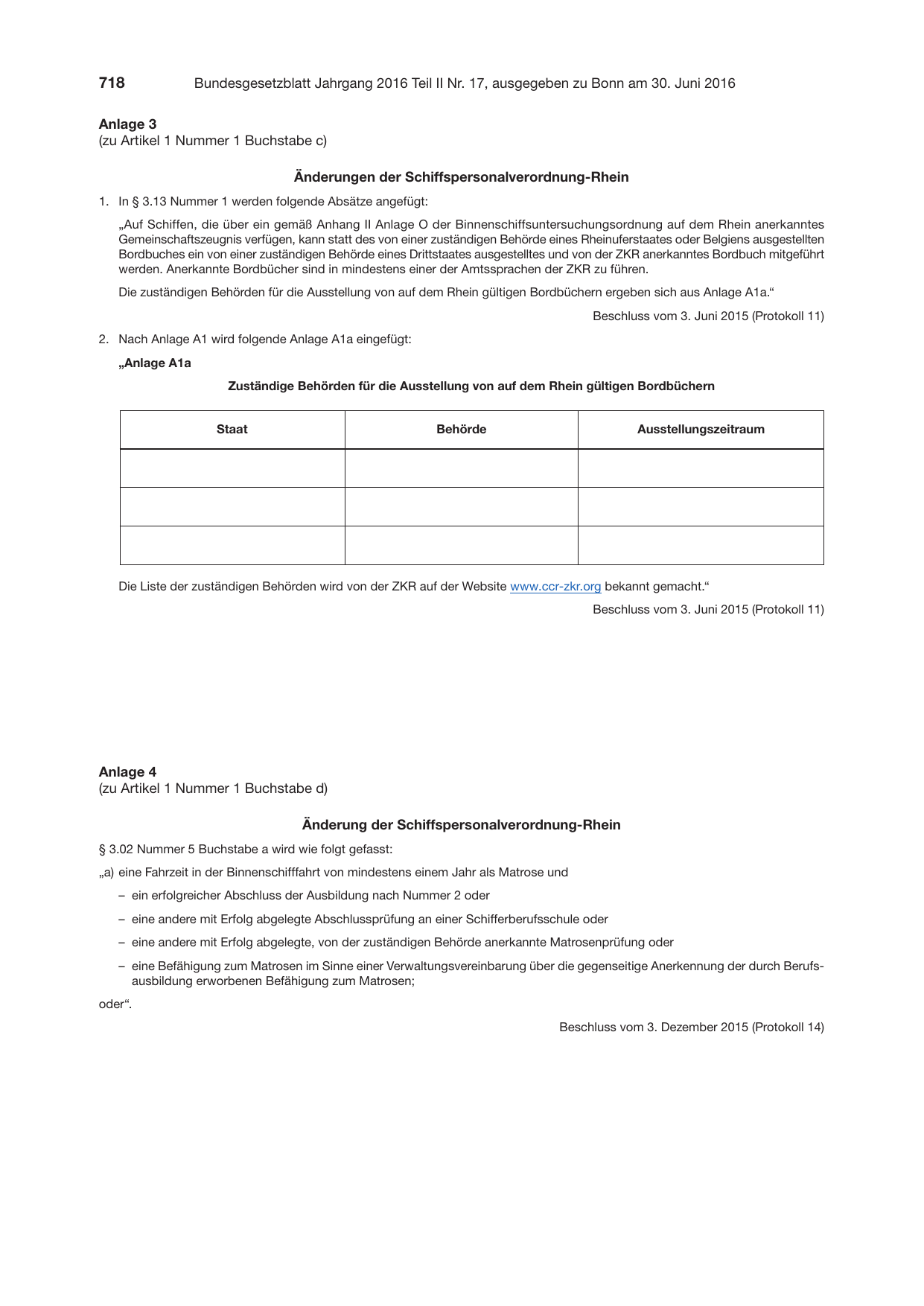 BGBl. 2016, Seite 718 — Originalseite als Abbildung