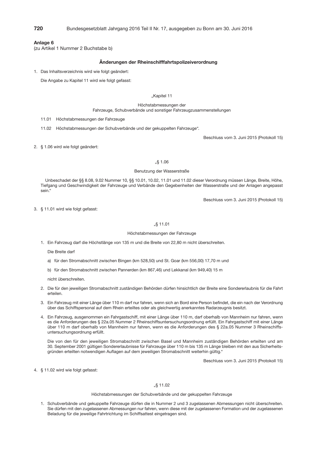 BGBl. 2016, Seite 720 — Originalseite als Abbildung