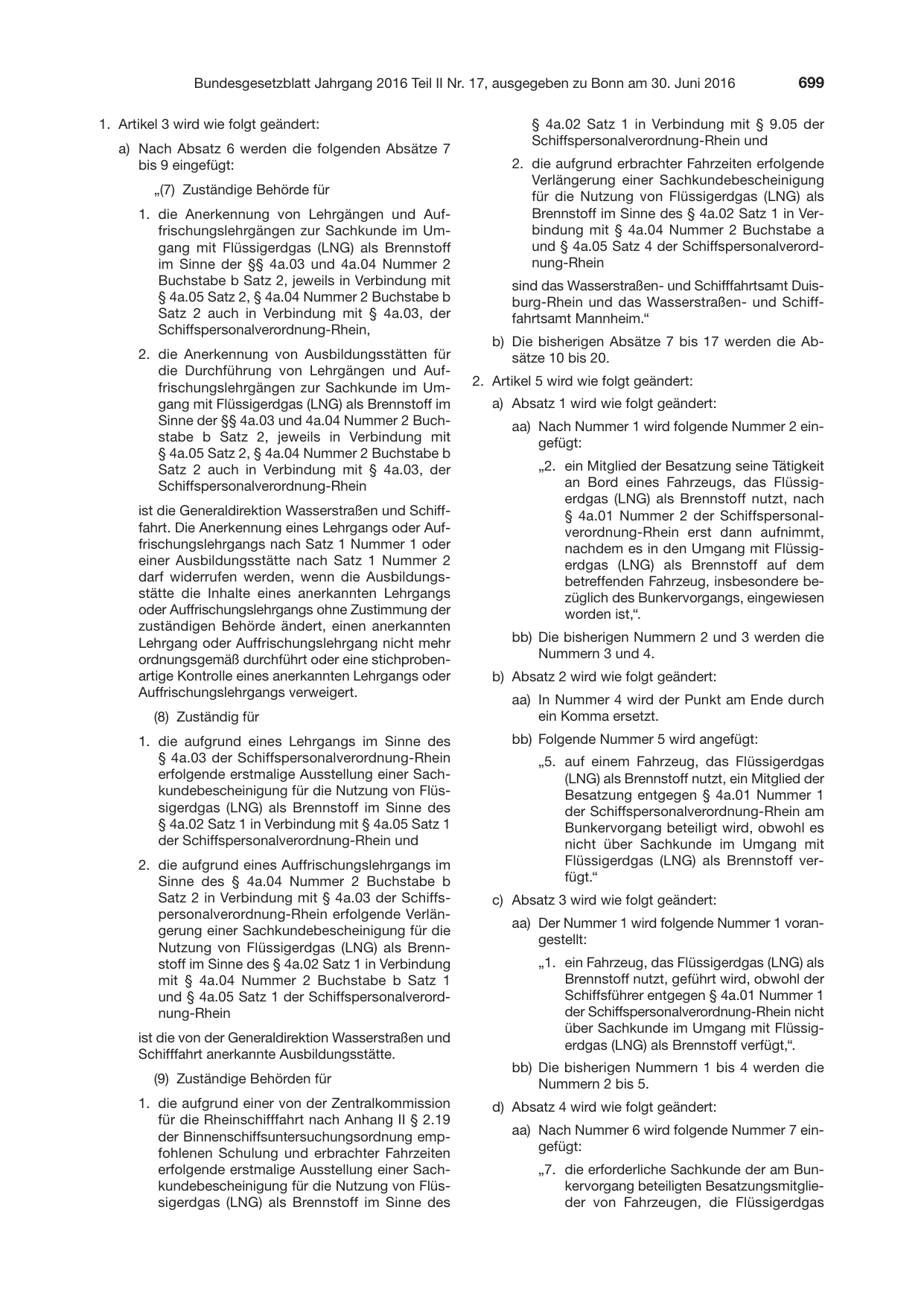 BGBl. 2016, Seite 699 — Originalseite als Abbildung