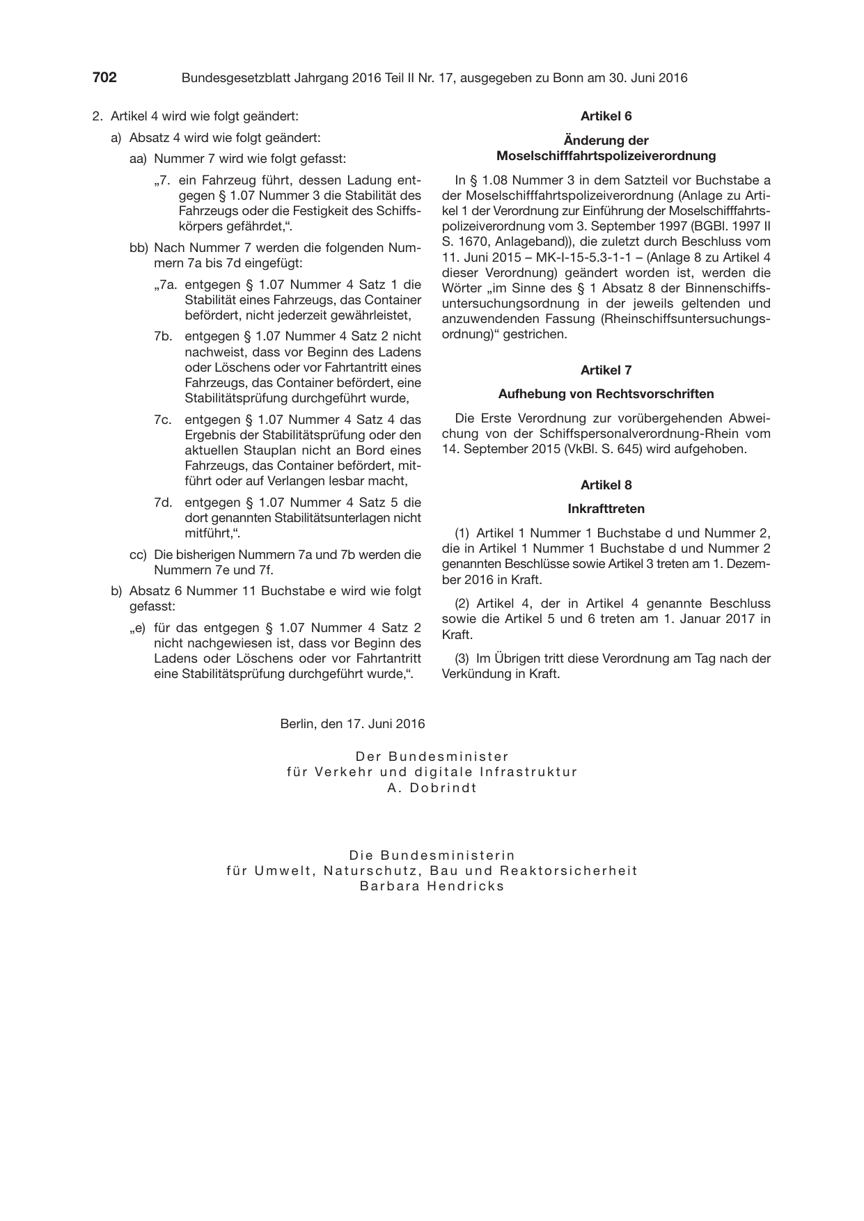 BGBl. 2016, Seite 702 — Originalseite als Abbildung
