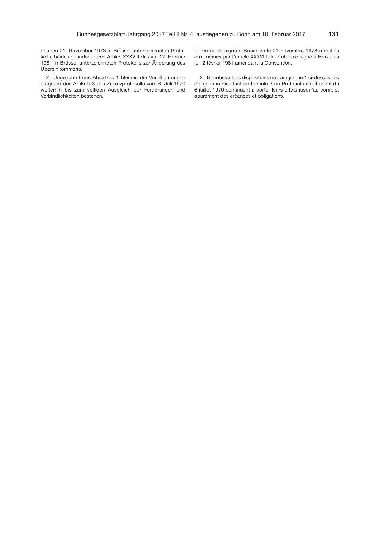 BGBl. 2017, Seite 131 — Originalseite als Abbildung
