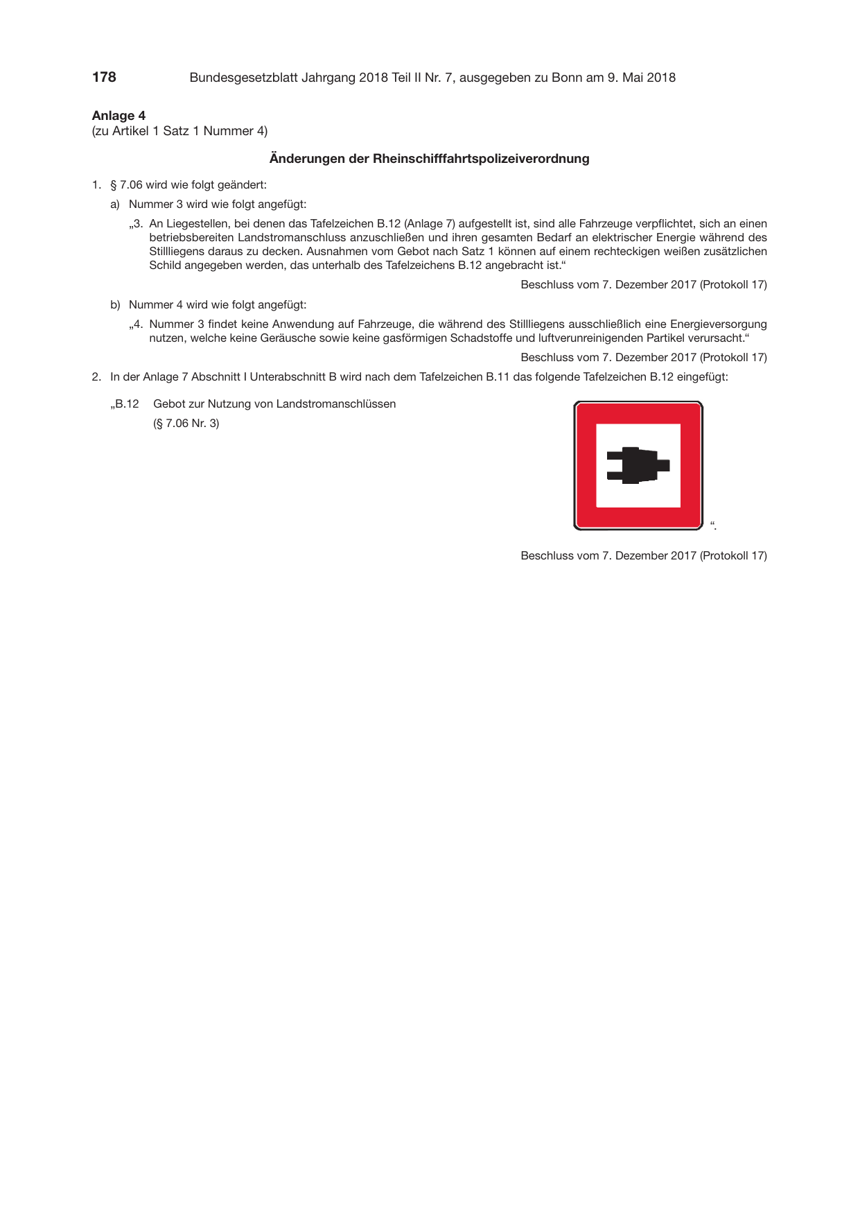 BGBl. 2018, Seite 178 — Originalseite als Abbildung