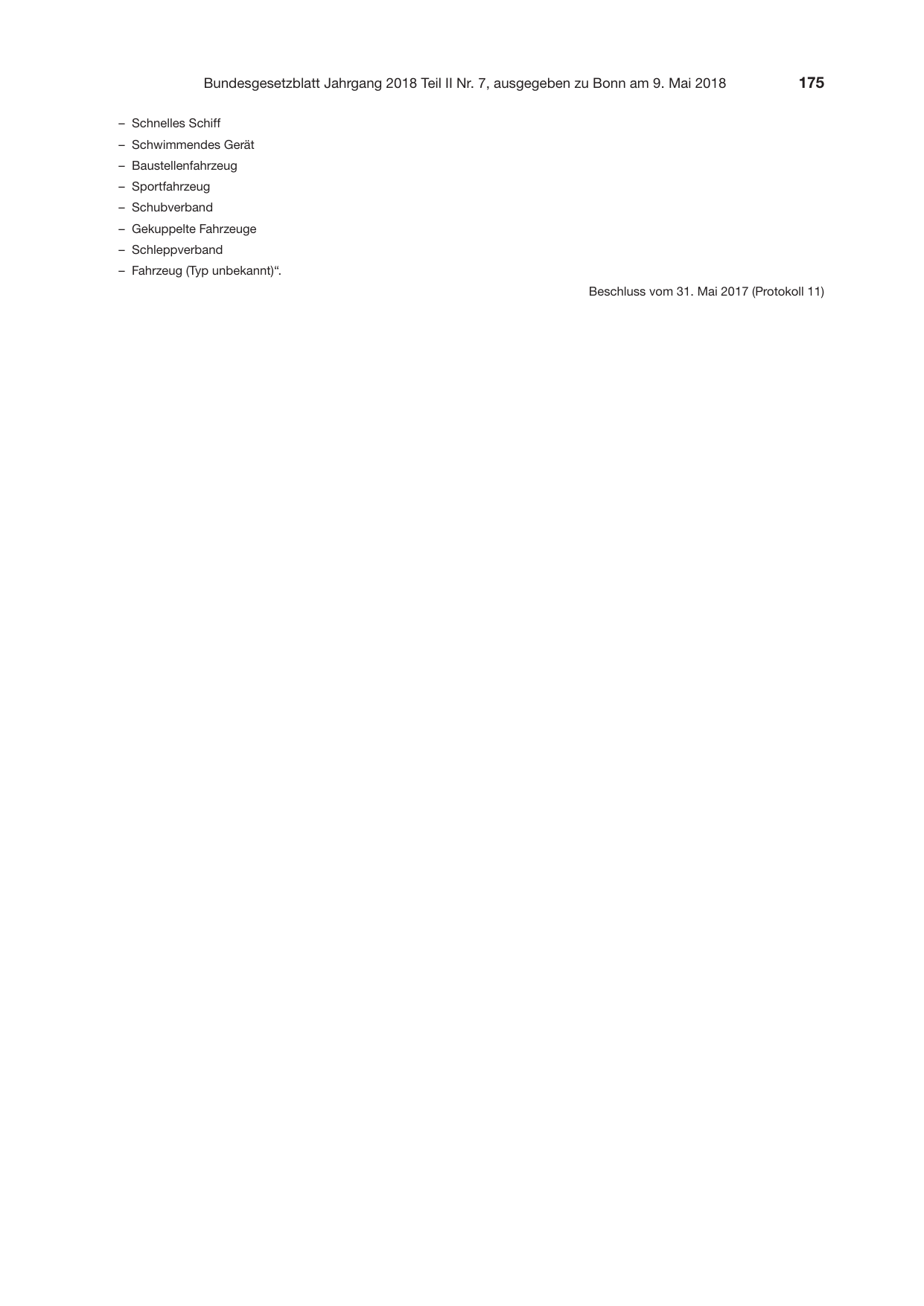BGBl. 2018, Seite 175 — Originalseite als Abbildung