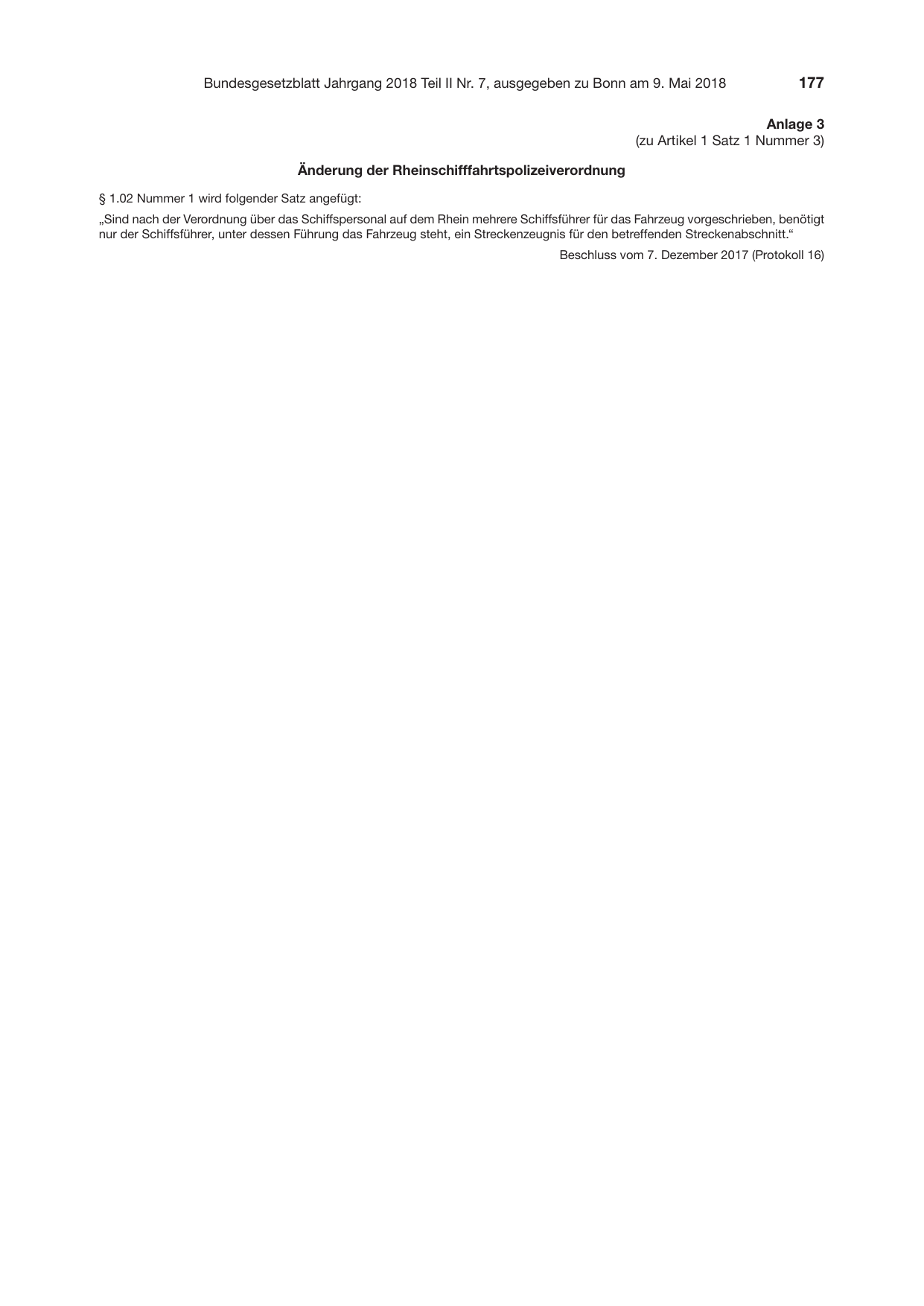BGBl. 2018, Seite 177 — Originalseite als Abbildung