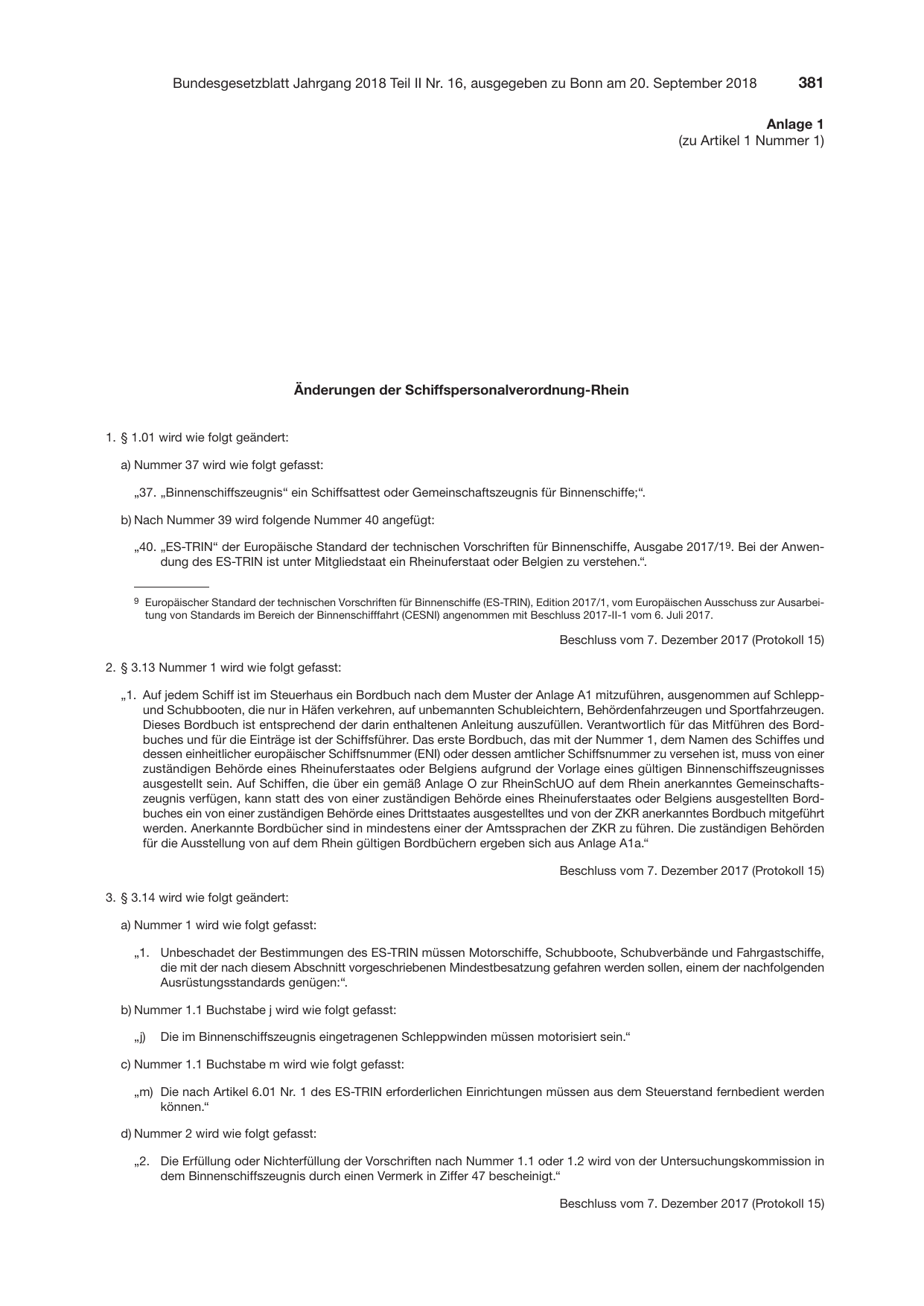 BGBl. 2018, Seite 381 — Originalseite als Abbildung