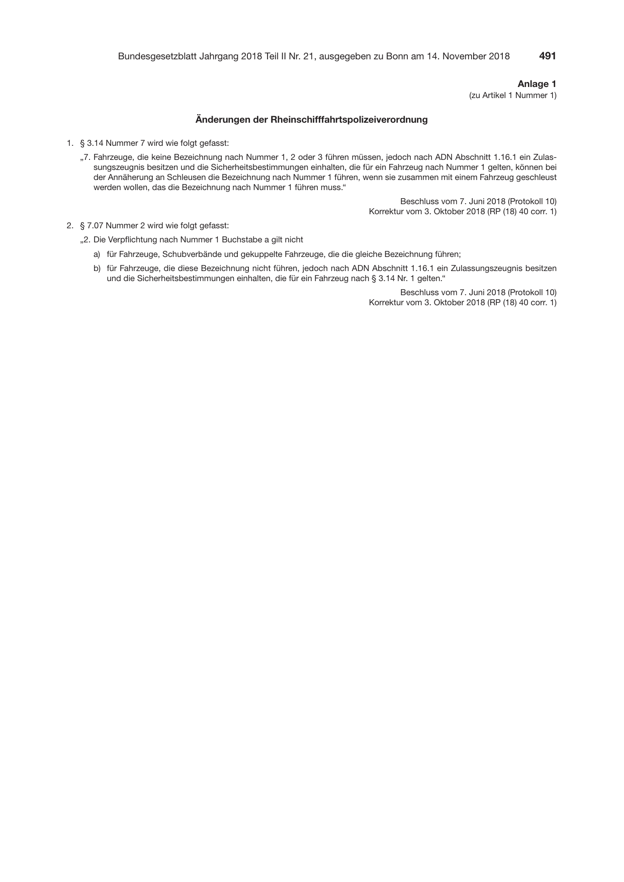 BGBl. 2018, Seite 491 — Originalseite als Abbildung