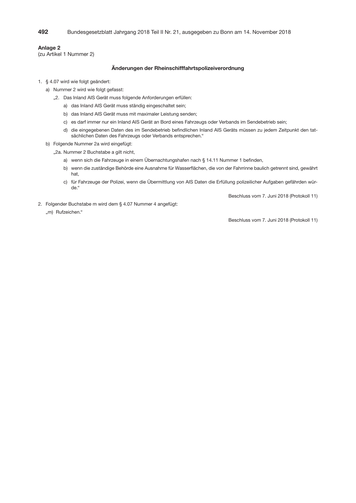 BGBl. 2018, Seite 492 — Originalseite als Abbildung