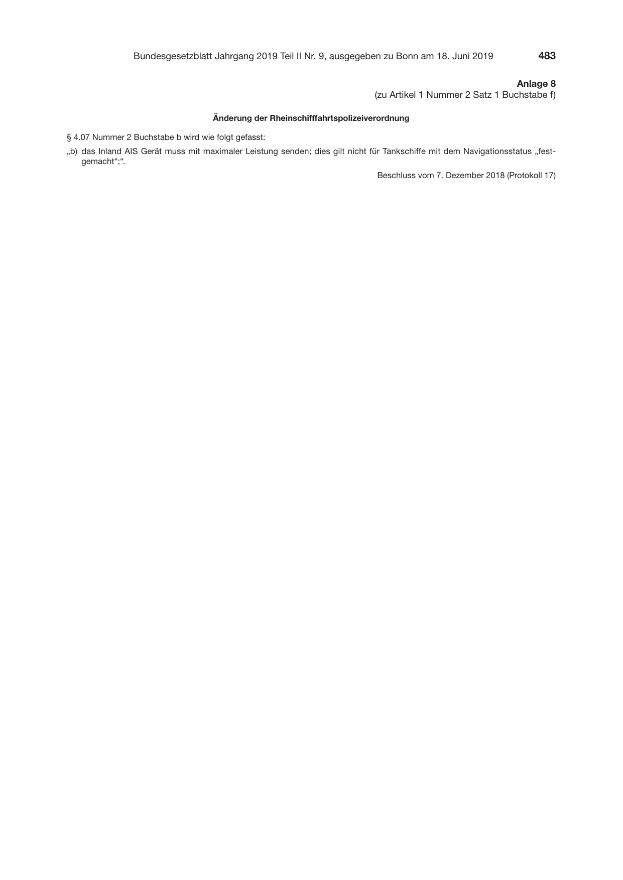 BGBl. 2019, Seite 483 — Originalseite als Abbildung