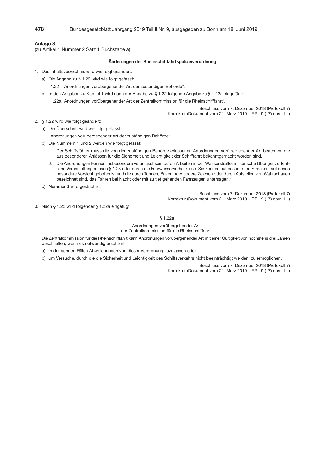 BGBl. 2019, Seite 478 — Originalseite als Abbildung