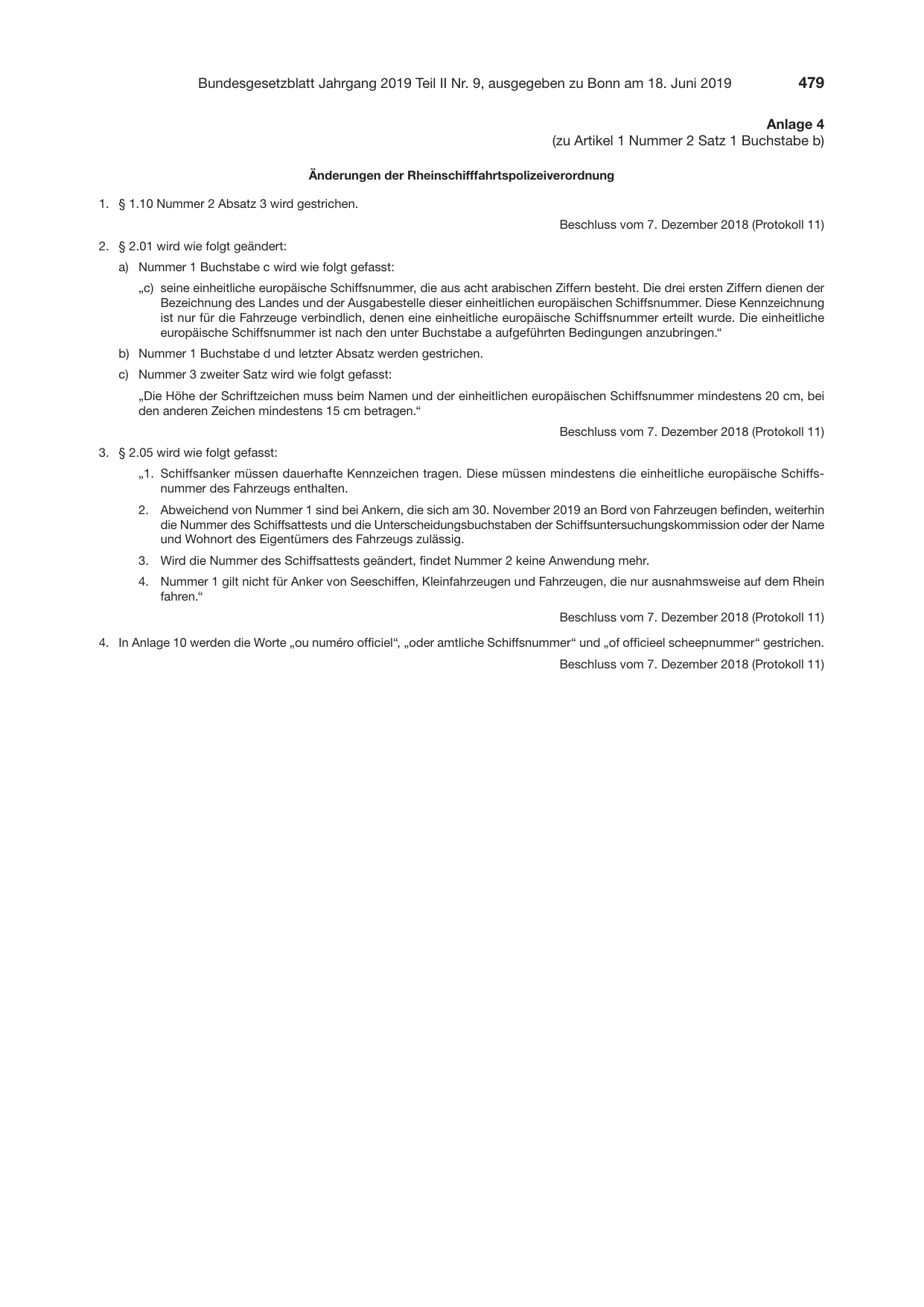 BGBl. 2019, Seite 479 — Originalseite als Abbildung