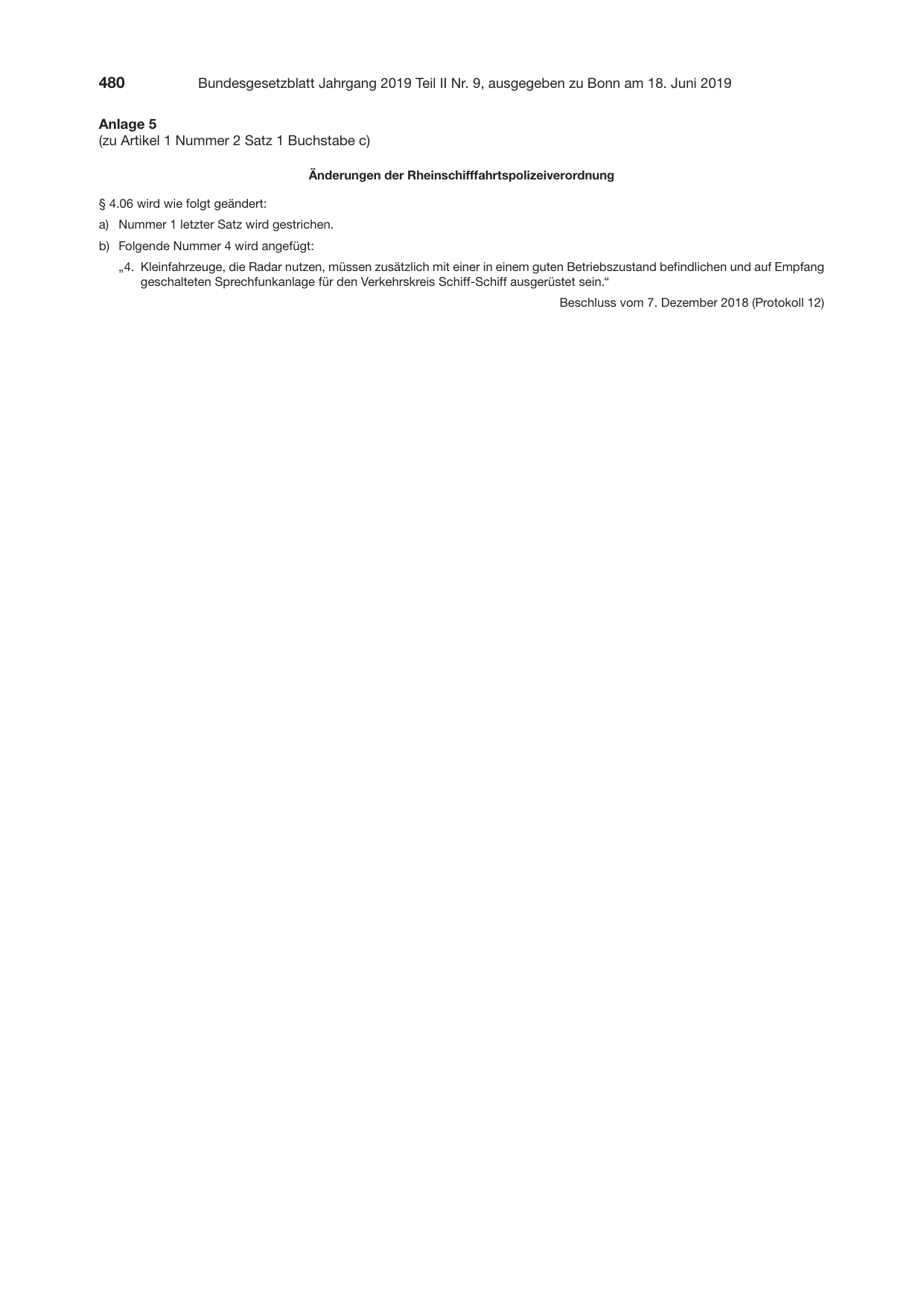 BGBl. 2019, Seite 480 — Originalseite als Abbildung