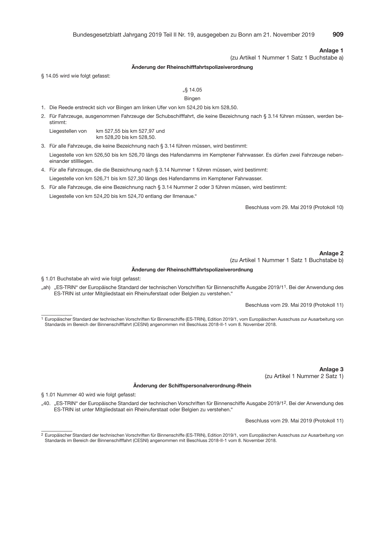 BGBl. 2019, Seite 909 — Originalseite als Abbildung