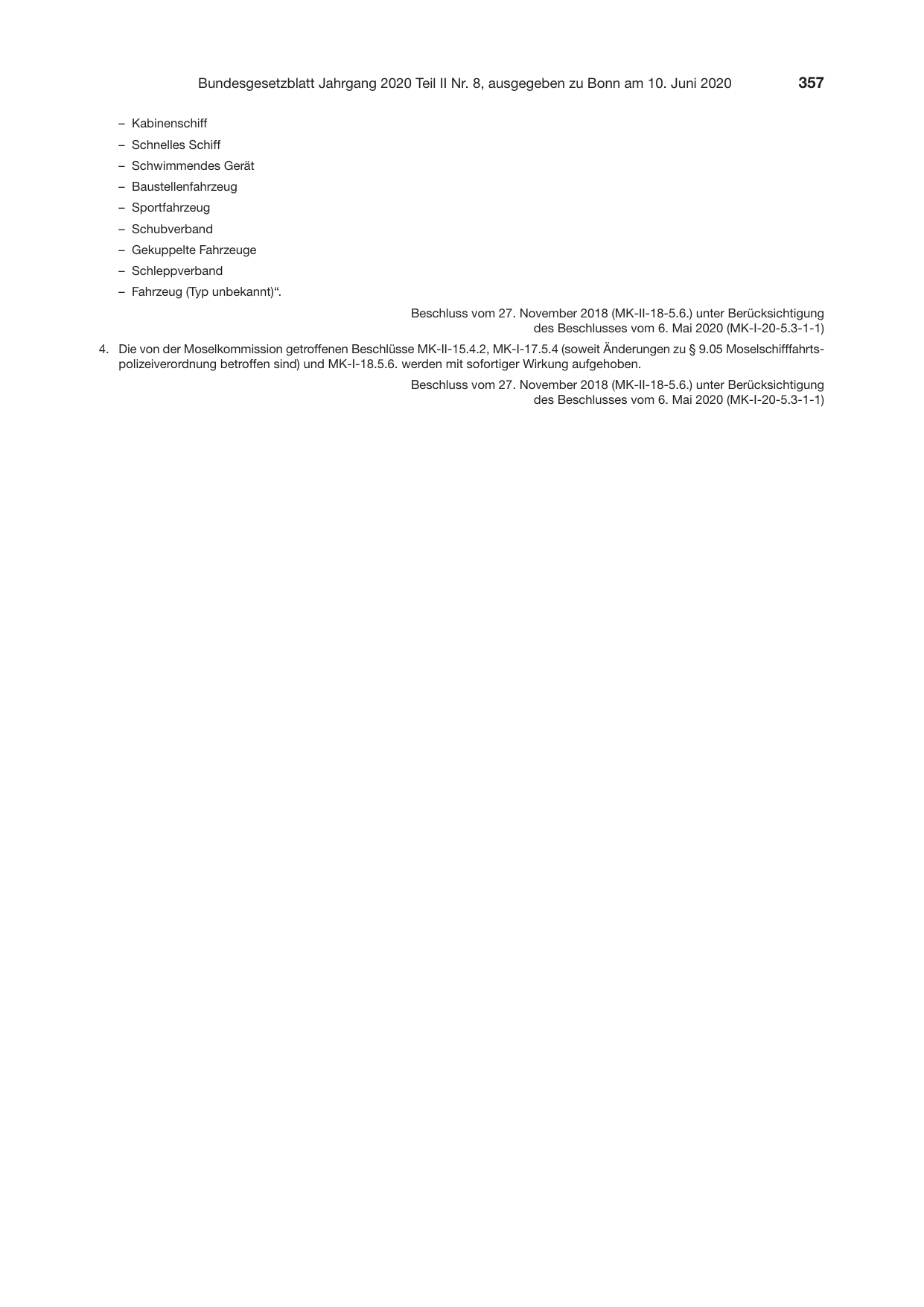 BGBl. 2020, Seite 357 — Originalseite als Abbildung