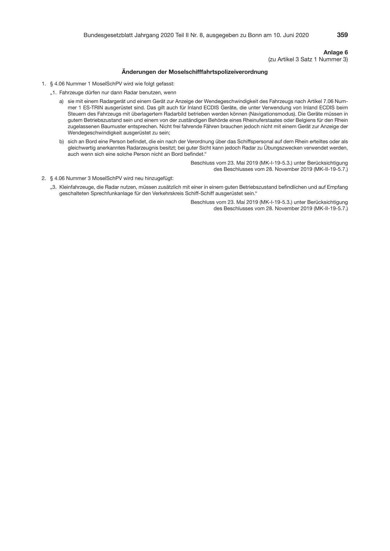 BGBl. 2020, Seite 359 — Originalseite als Abbildung