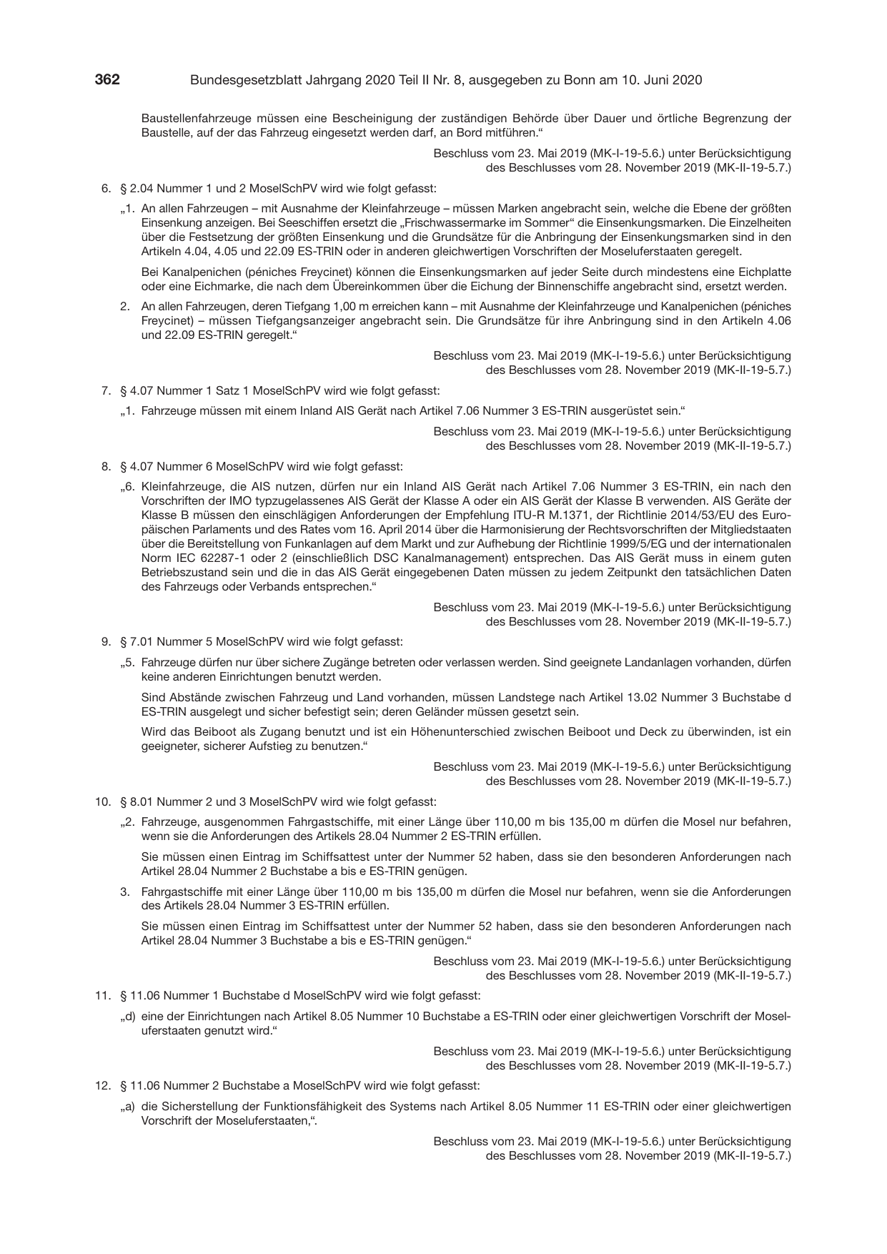 BGBl. 2020, Seite 362 — Originalseite als Abbildung