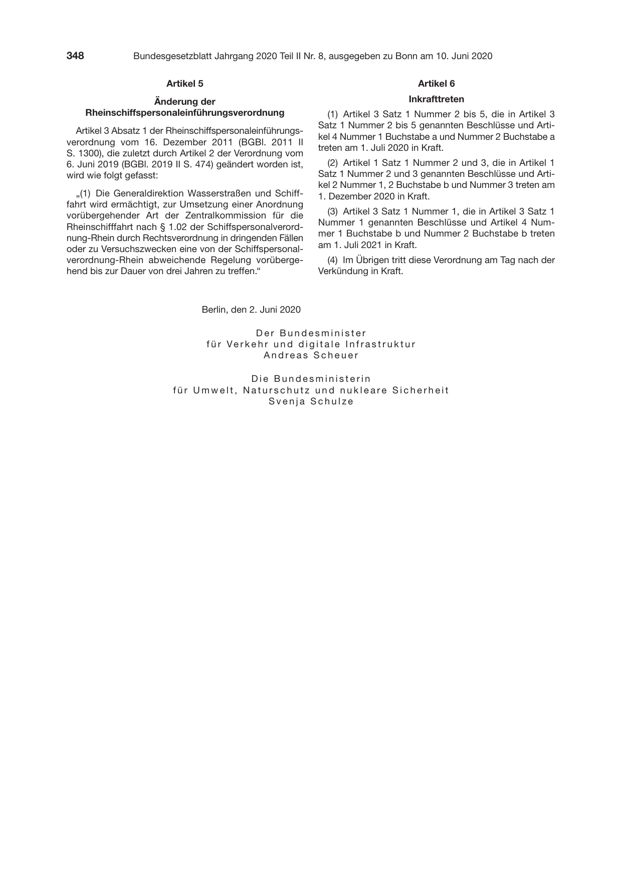 BGBl. 2020, Seite 348 — Originalseite als Abbildung