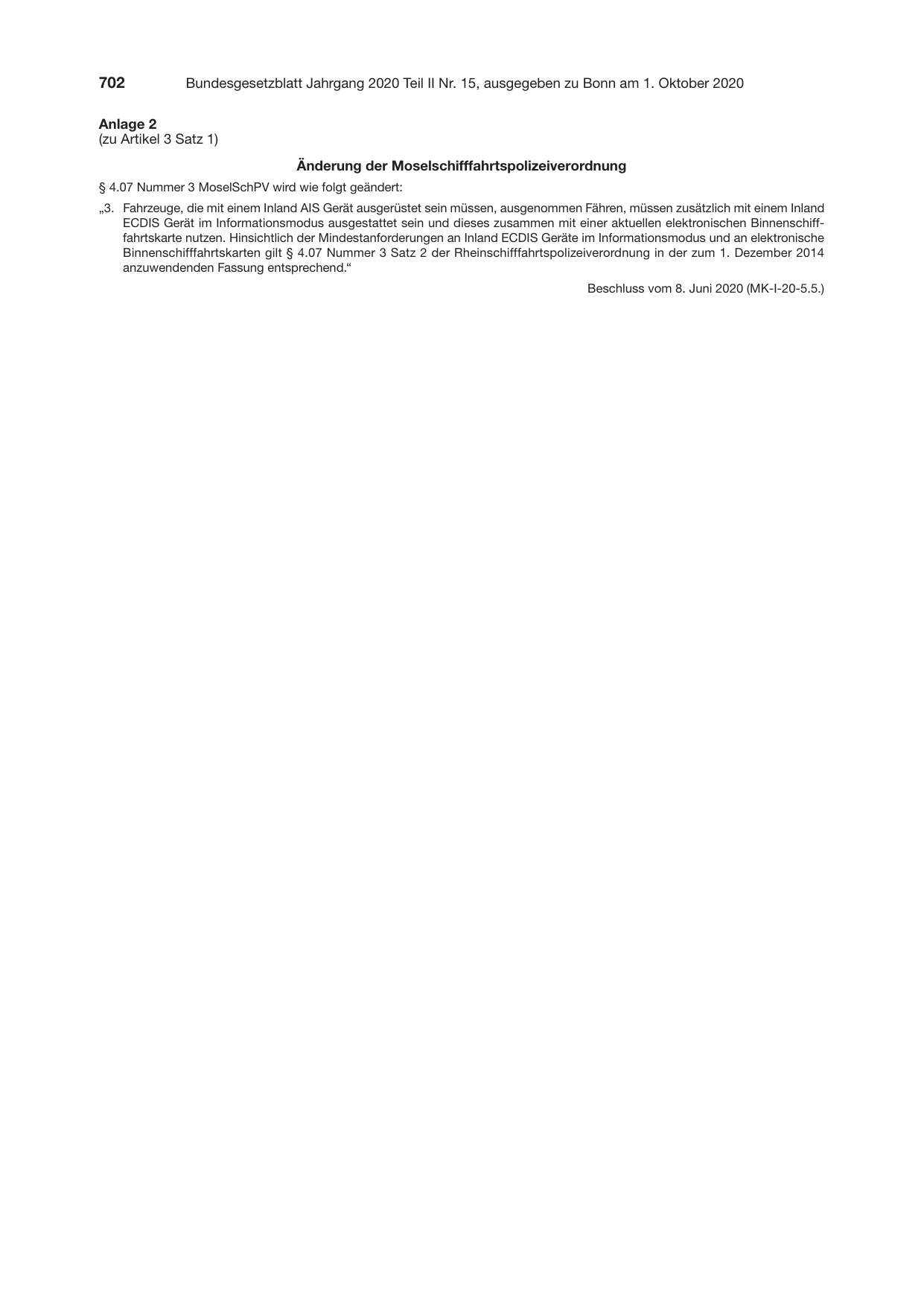 BGBl. 2020, Seite 702 — Originalseite als Abbildung