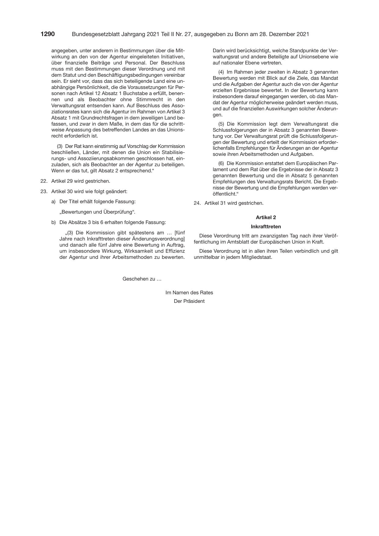 BGBl. 2021, Seite 1290 — Originalseite als Abbildung