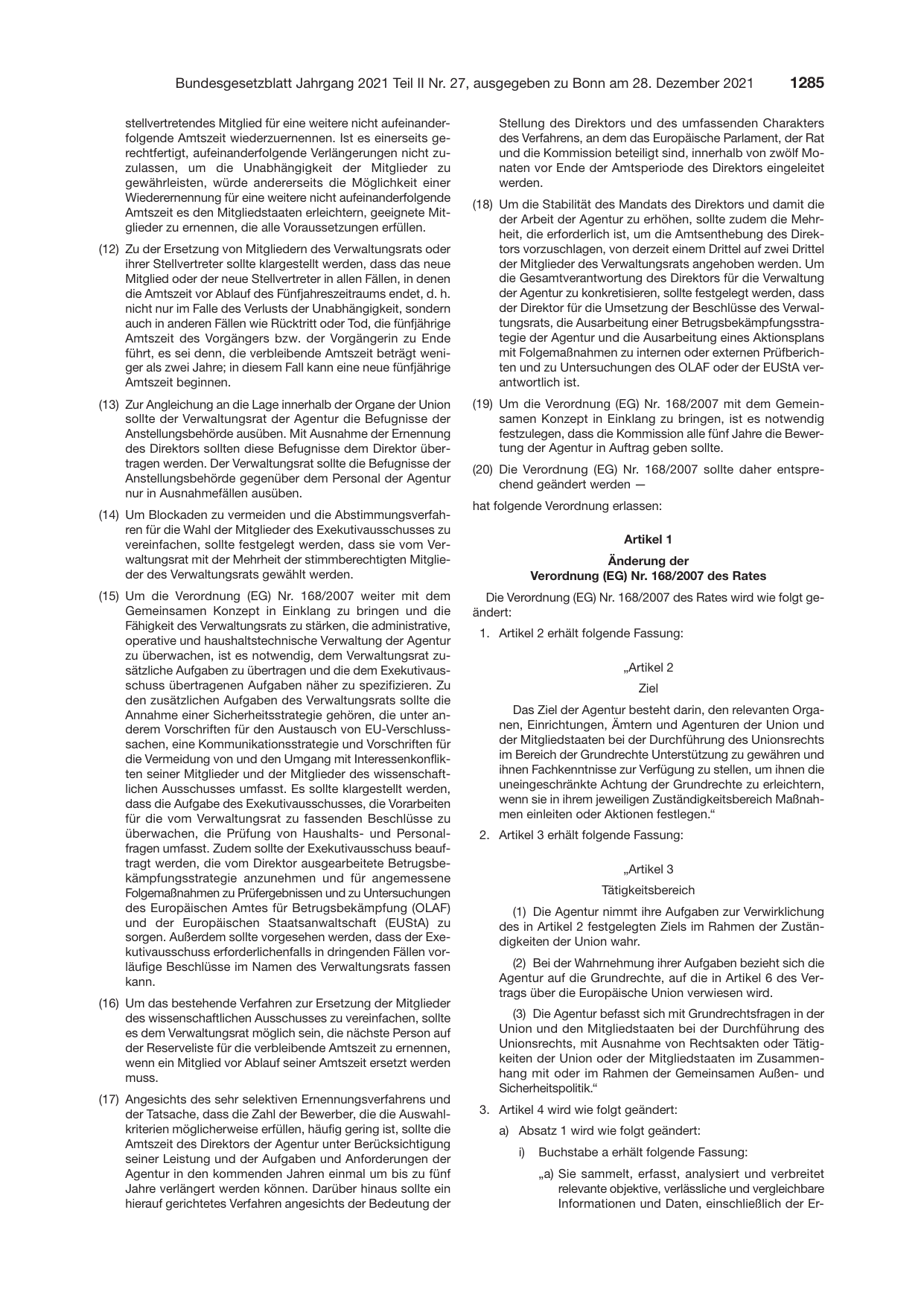 BGBl. 2021, Seite 1285 — Originalseite als Abbildung