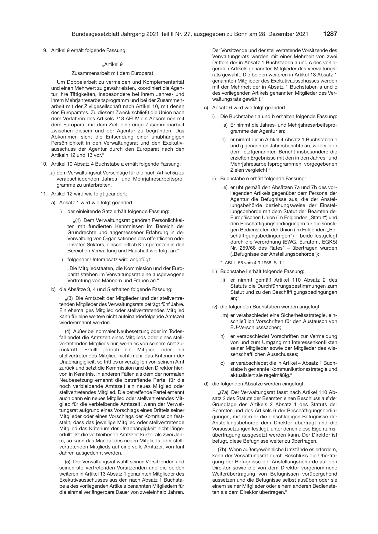 BGBl. 2021, Seite 1287 — Originalseite als Abbildung