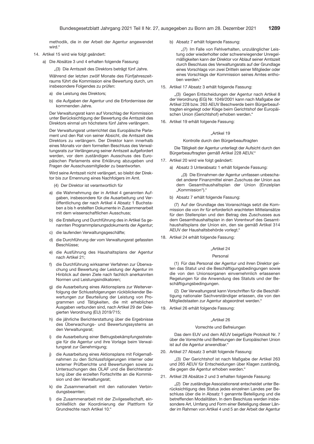 BGBl. 2021, Seite 1289 — Originalseite als Abbildung