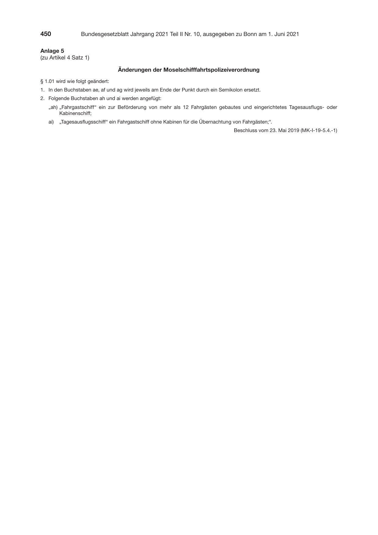 BGBl. 2021, Seite 450 — Originalseite als Abbildung