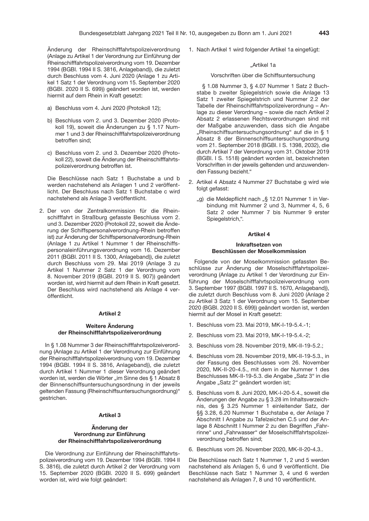 BGBl. 2021, Seite 443 — Originalseite als Abbildung