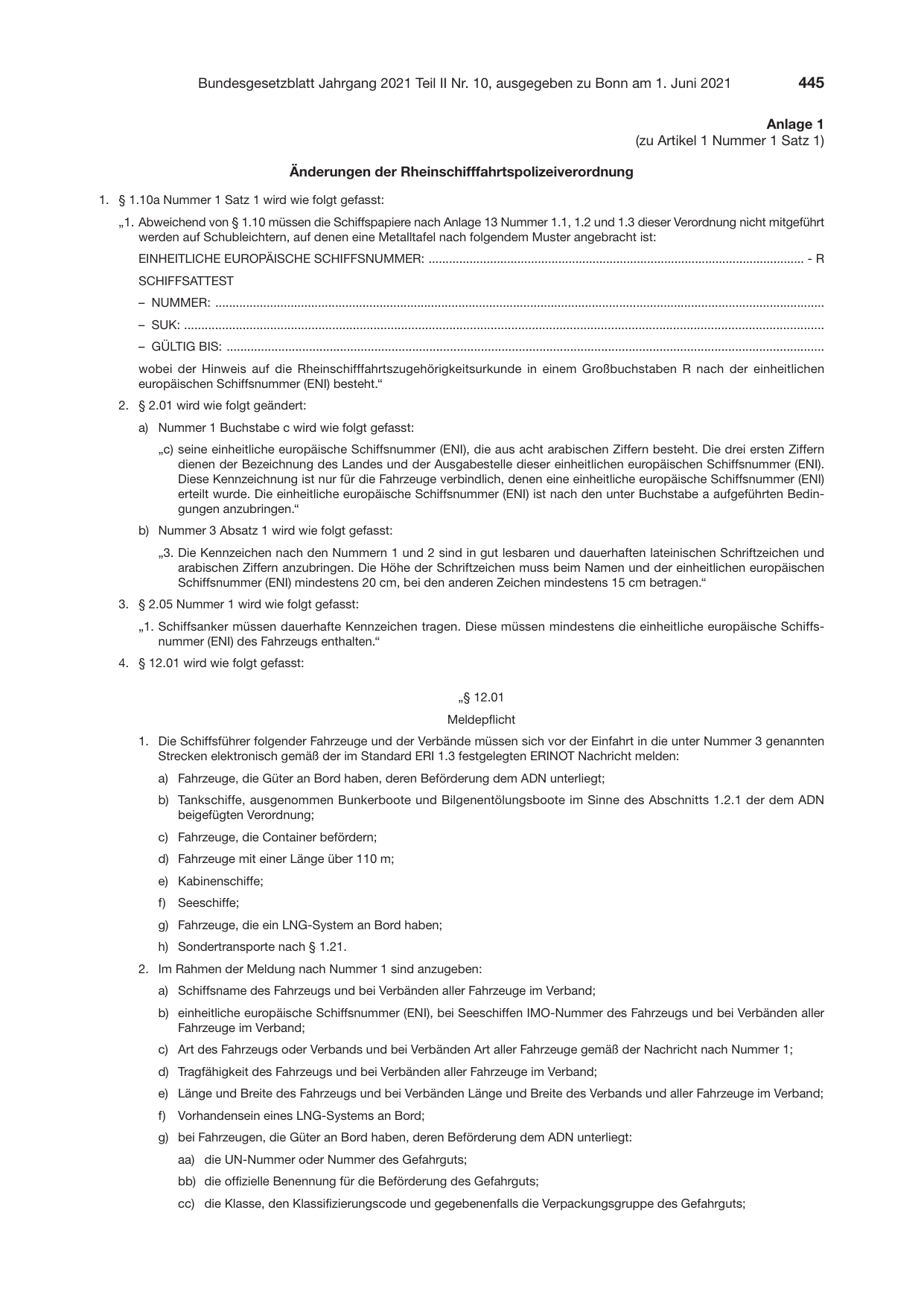 BGBl. 2021, Seite 445 — Originalseite als Abbildung