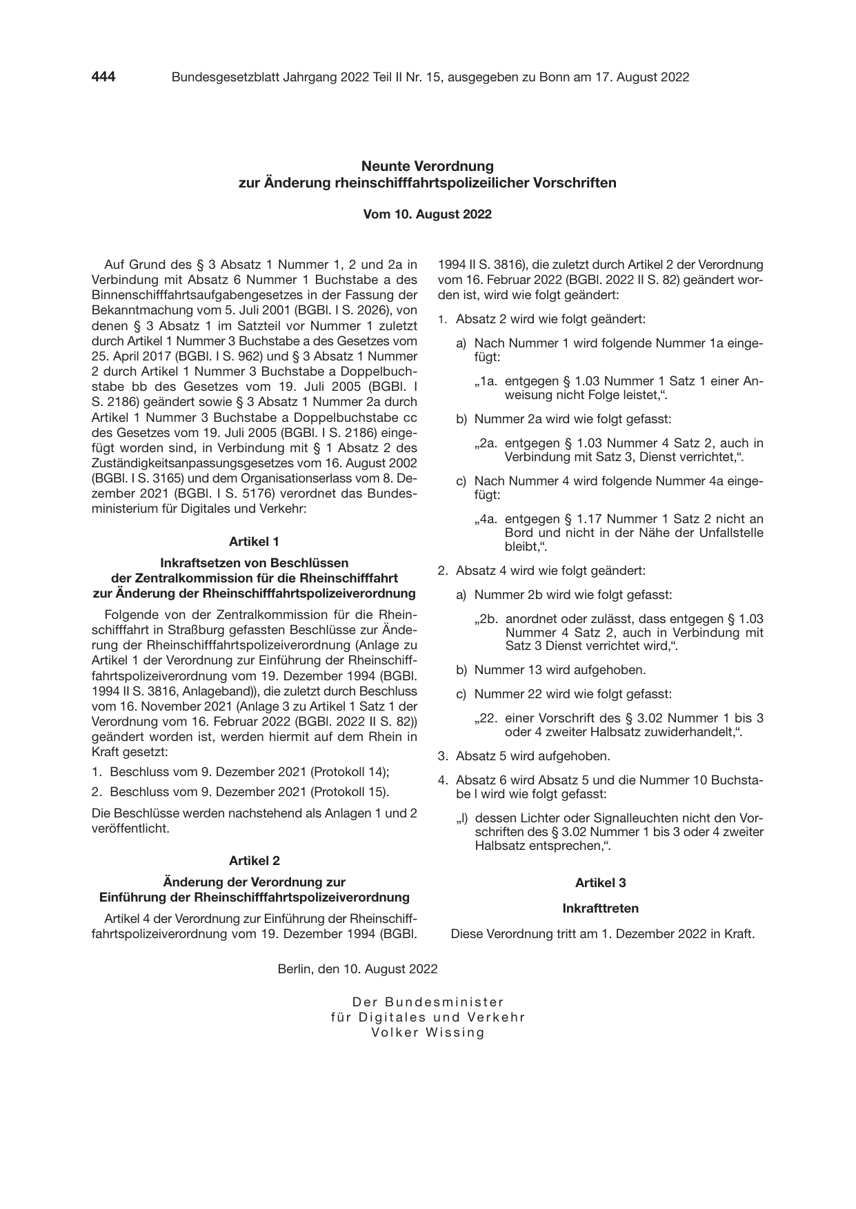 BGBl. 2022, Seite 444 — Originalseite als Abbildung