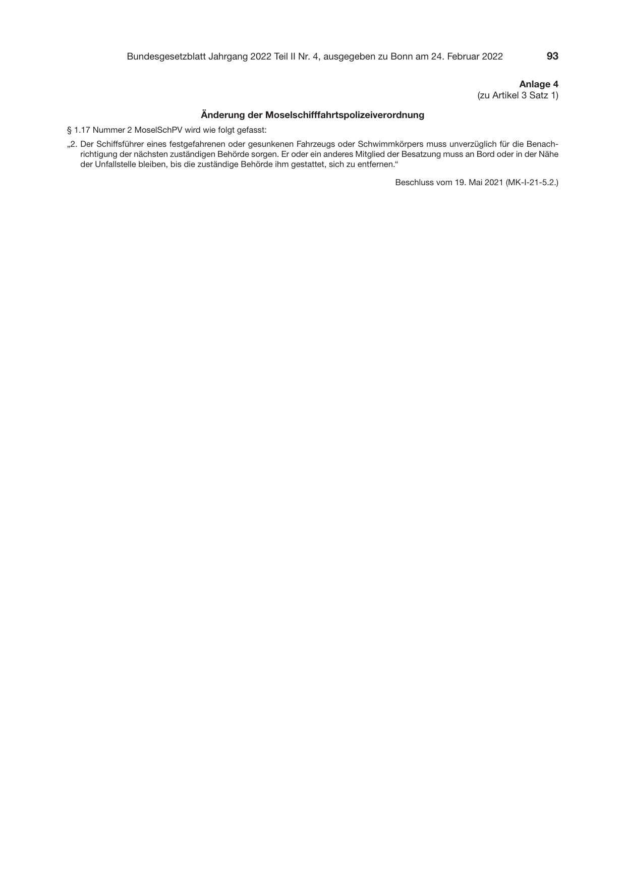 BGBl. 2022, Seite 93 — Originalseite als Abbildung
