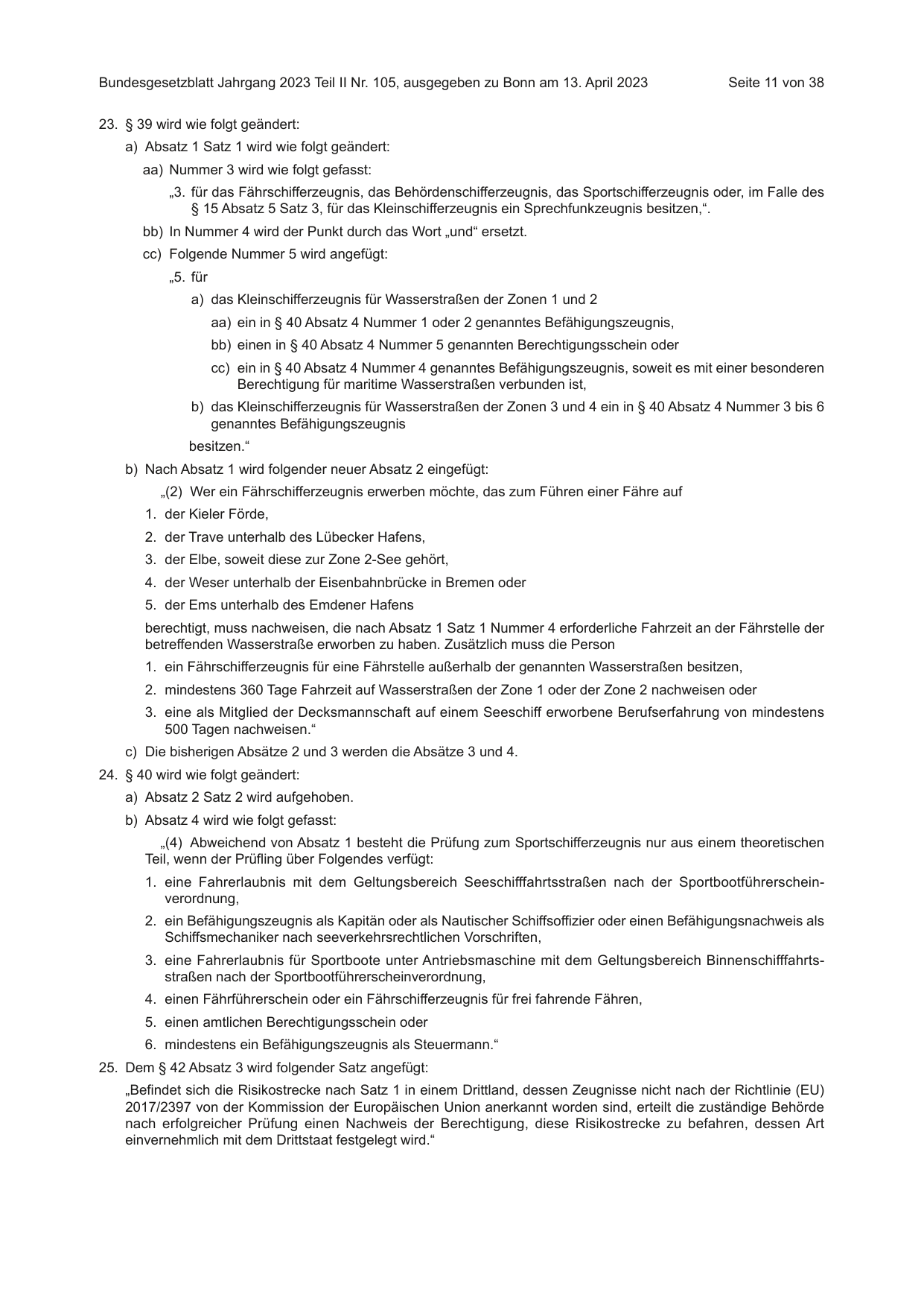 BGBl. 2023, Seite 11 — Originalseite als Abbildung