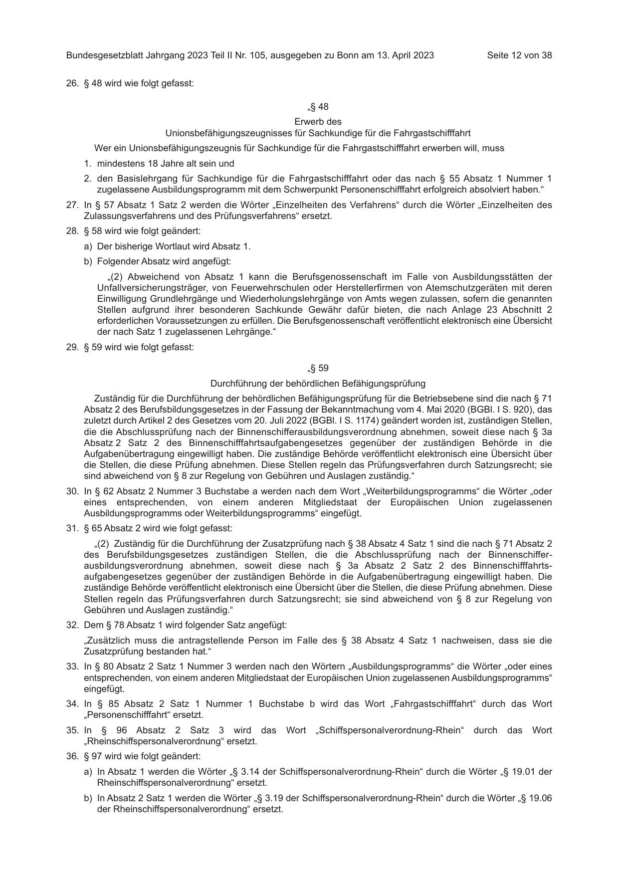BGBl. 2023, Seite 12 — Originalseite als Abbildung