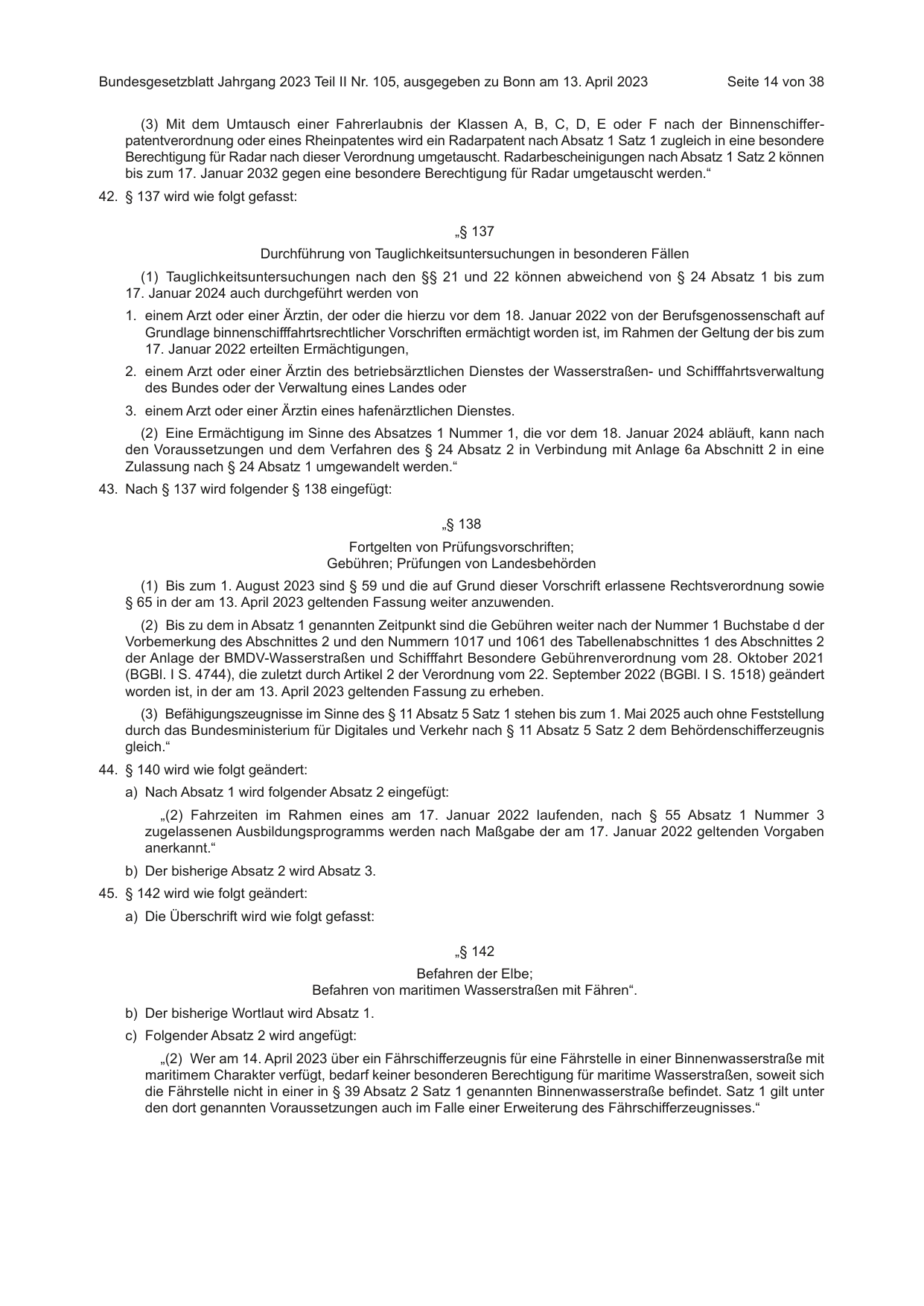BGBl. 2023, Seite 14 — Originalseite als Abbildung