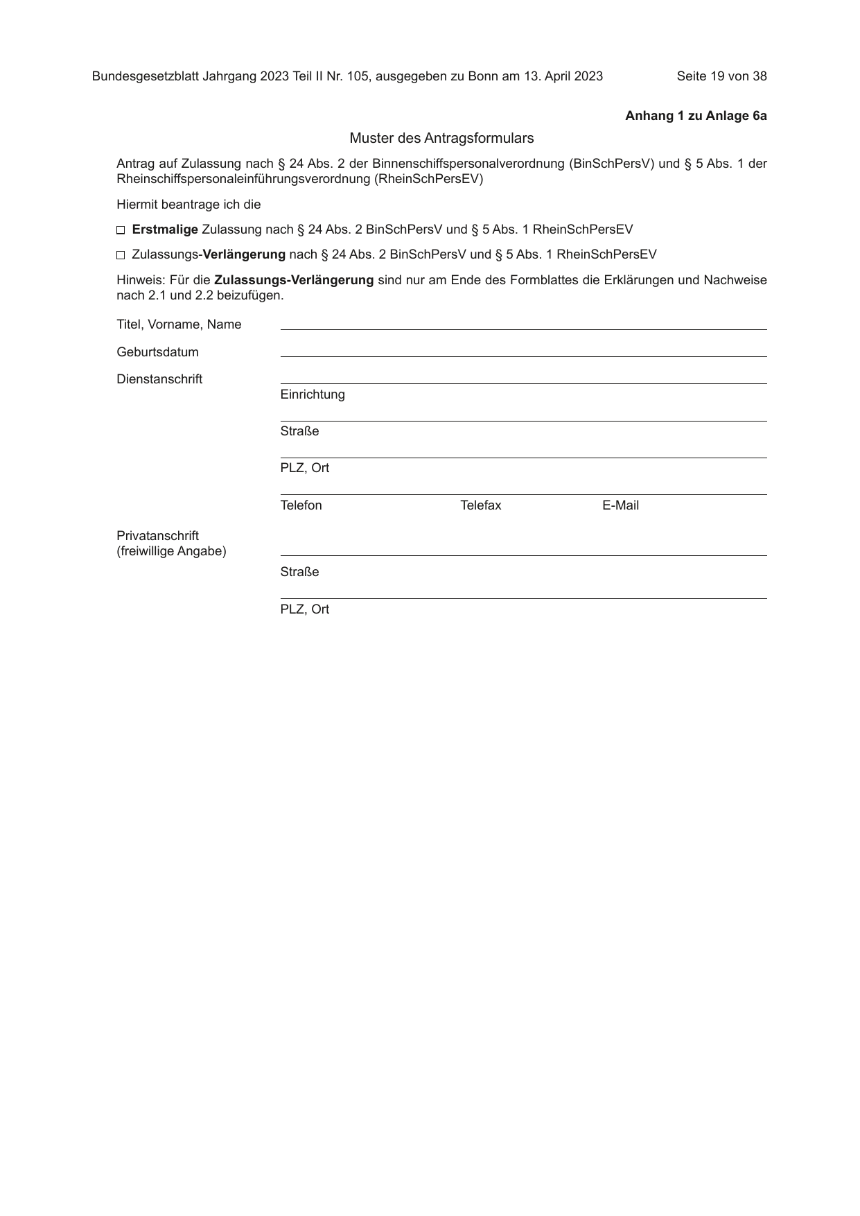 BGBl. 2023, Seite 19 — Originalseite als Abbildung