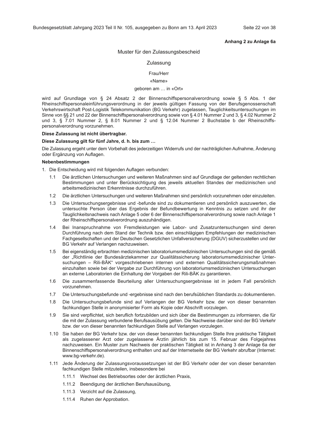 BGBl. 2023, Seite 22 — Originalseite als Abbildung