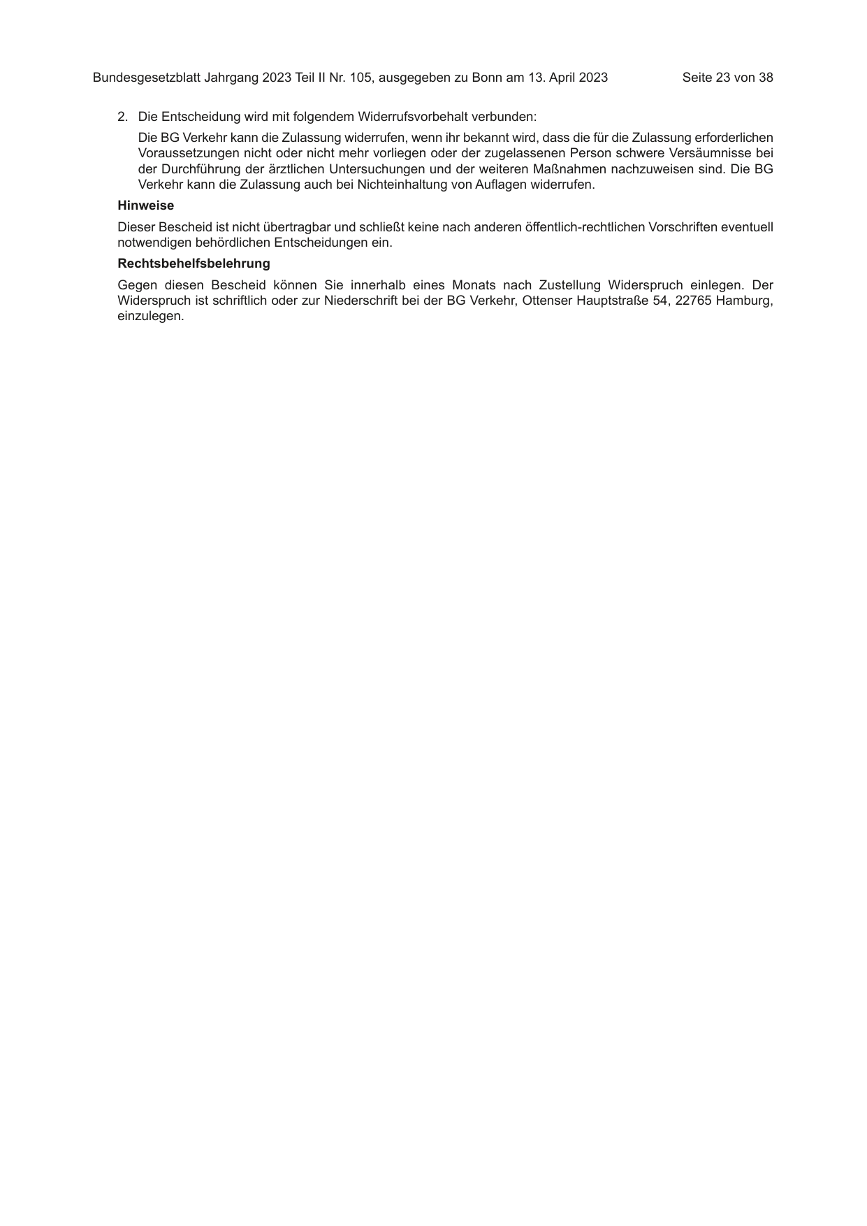 BGBl. 2023, Seite 23 — Originalseite als Abbildung