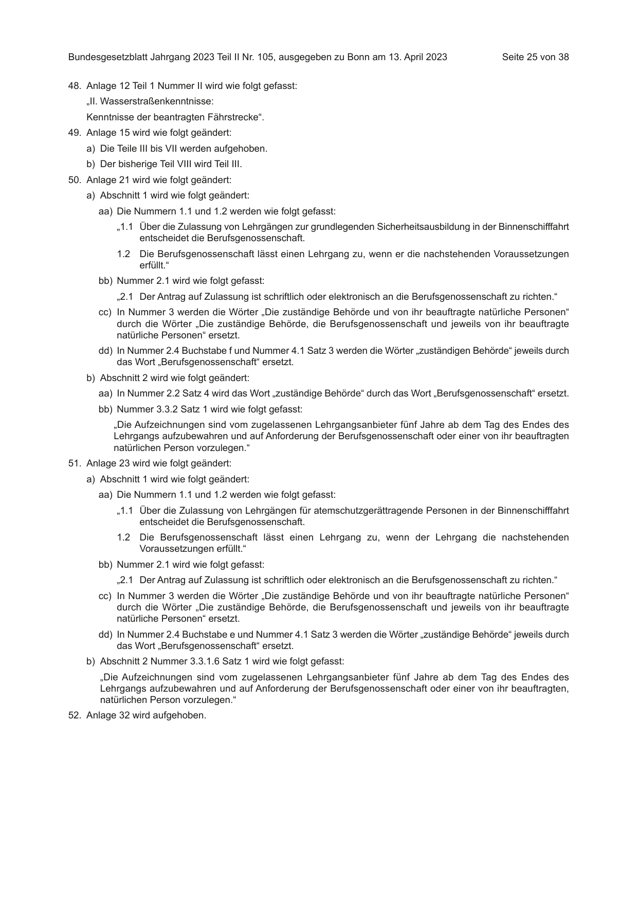 BGBl. 2023, Seite 25 — Originalseite als Abbildung