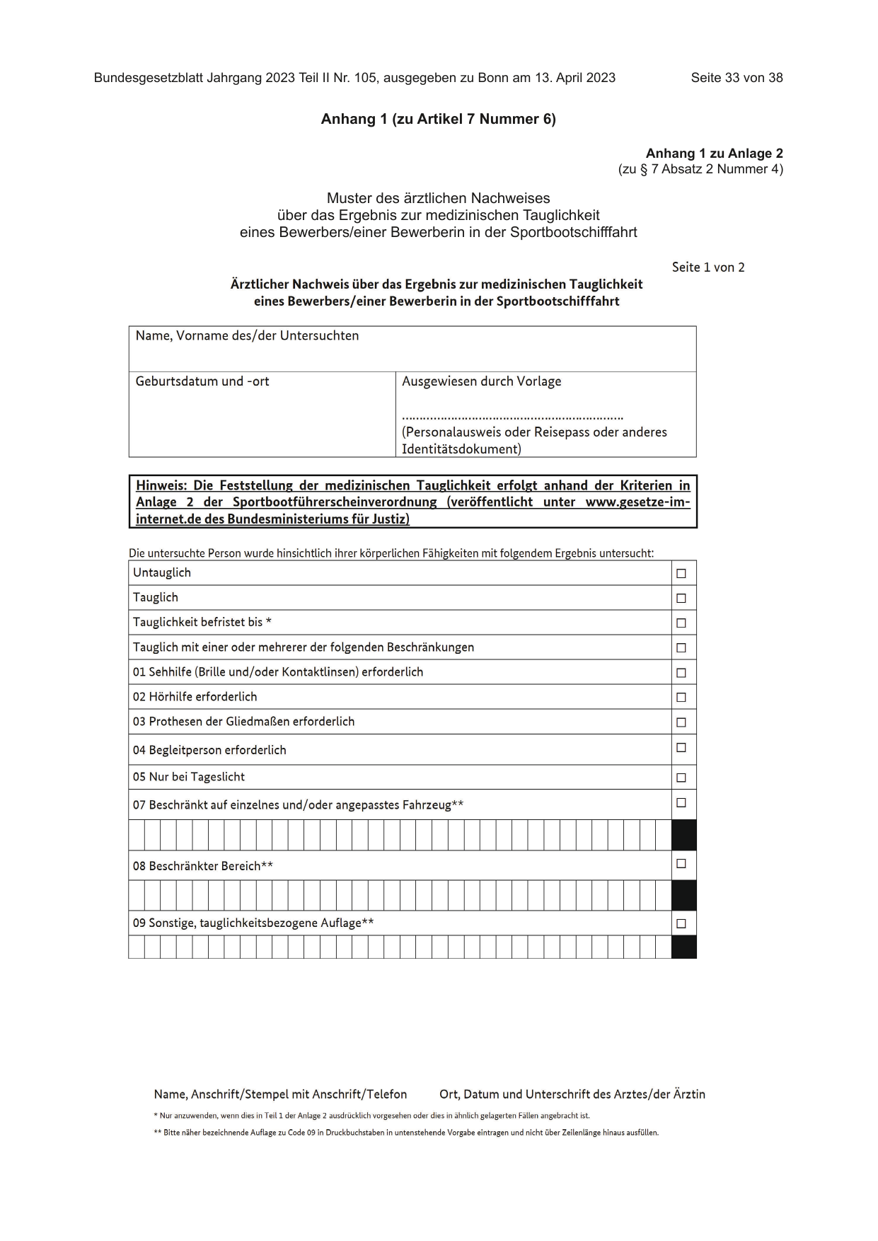 BGBl. 2023, Seite 33 — Originalseite als Abbildung