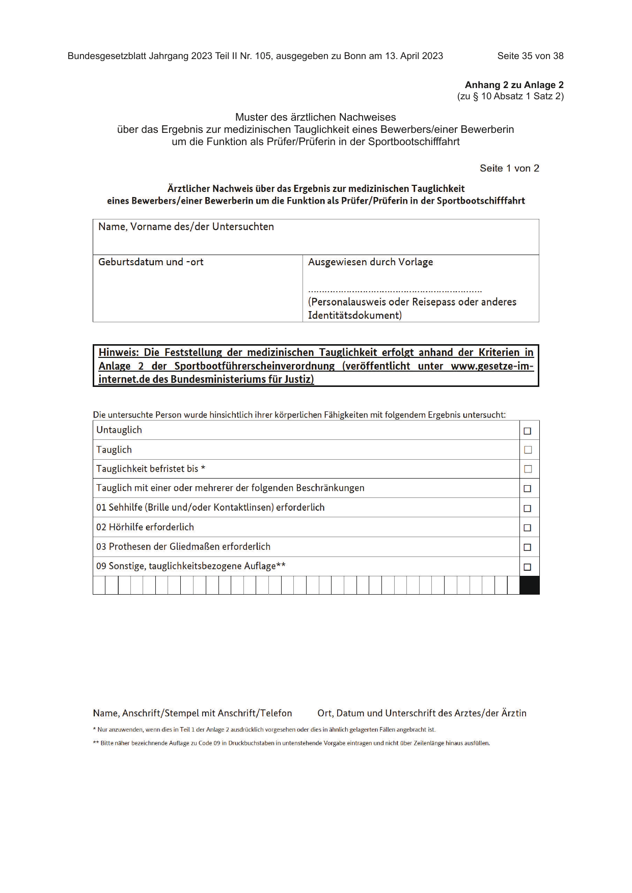 BGBl. 2023, Seite 35 — Originalseite als Abbildung