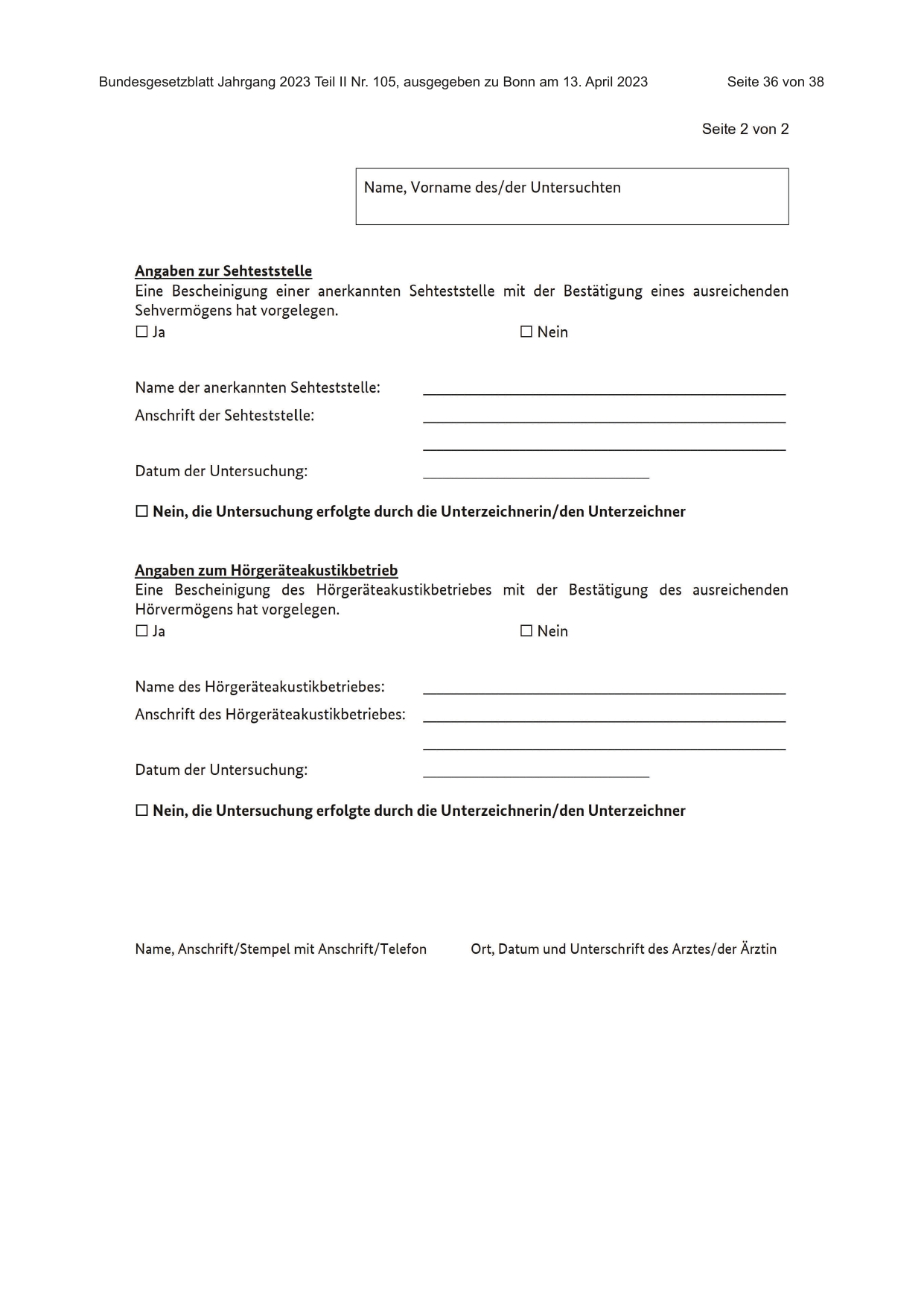 BGBl. 2023, Seite 36 — Originalseite als Abbildung