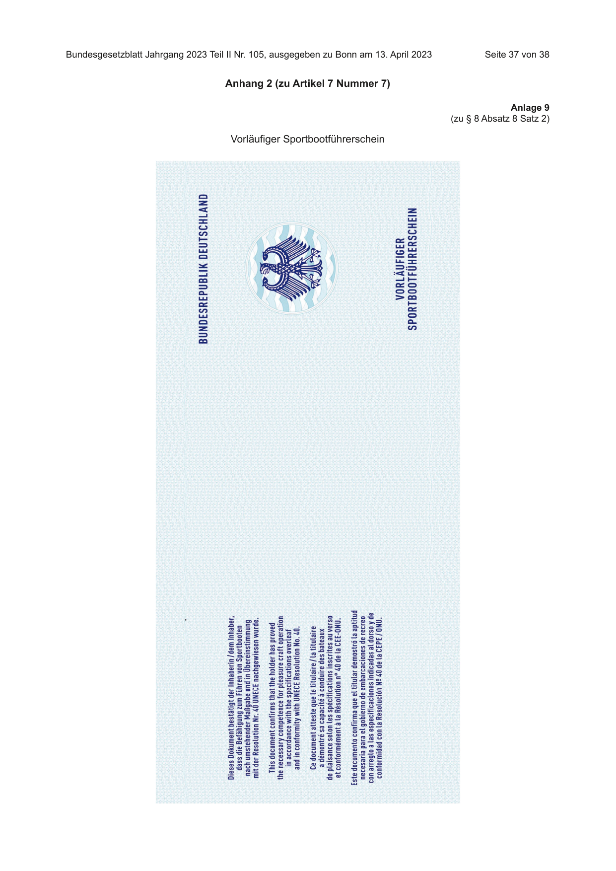 BGBl. 2023, Seite 37 — Originalseite als Abbildung